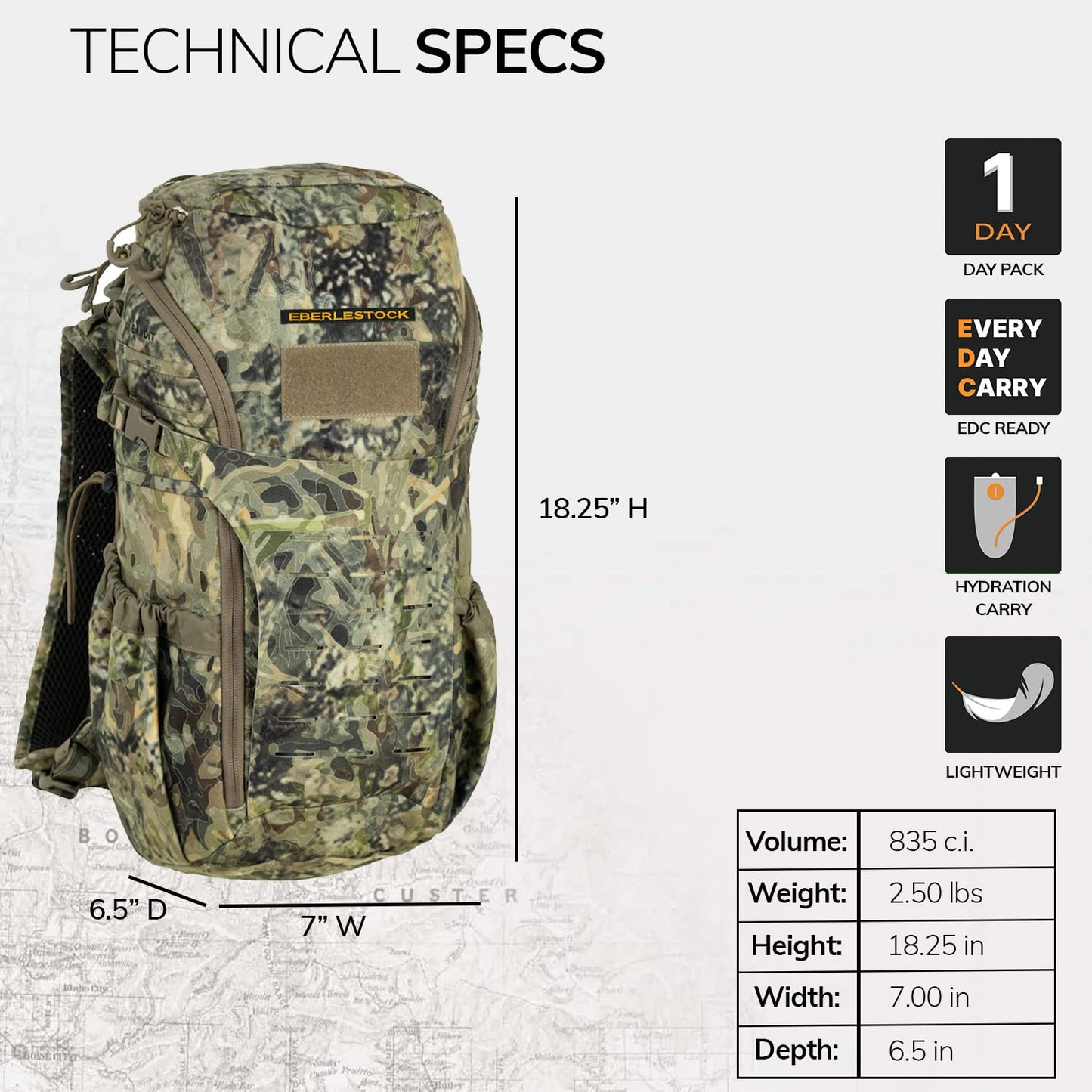 Eberlestock Bandit Pack - Rugged EDC Backpack Built For The Office Or The Outdoors (Mirage)