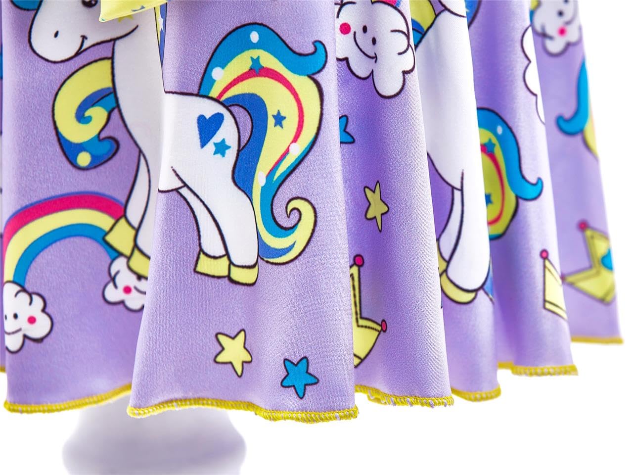 Dressy Daisy Unicorn Swimsuit Bathing Suit Swimwear 2 Piece Tankini with Swim Dress for Little Girls Size 5, Purple