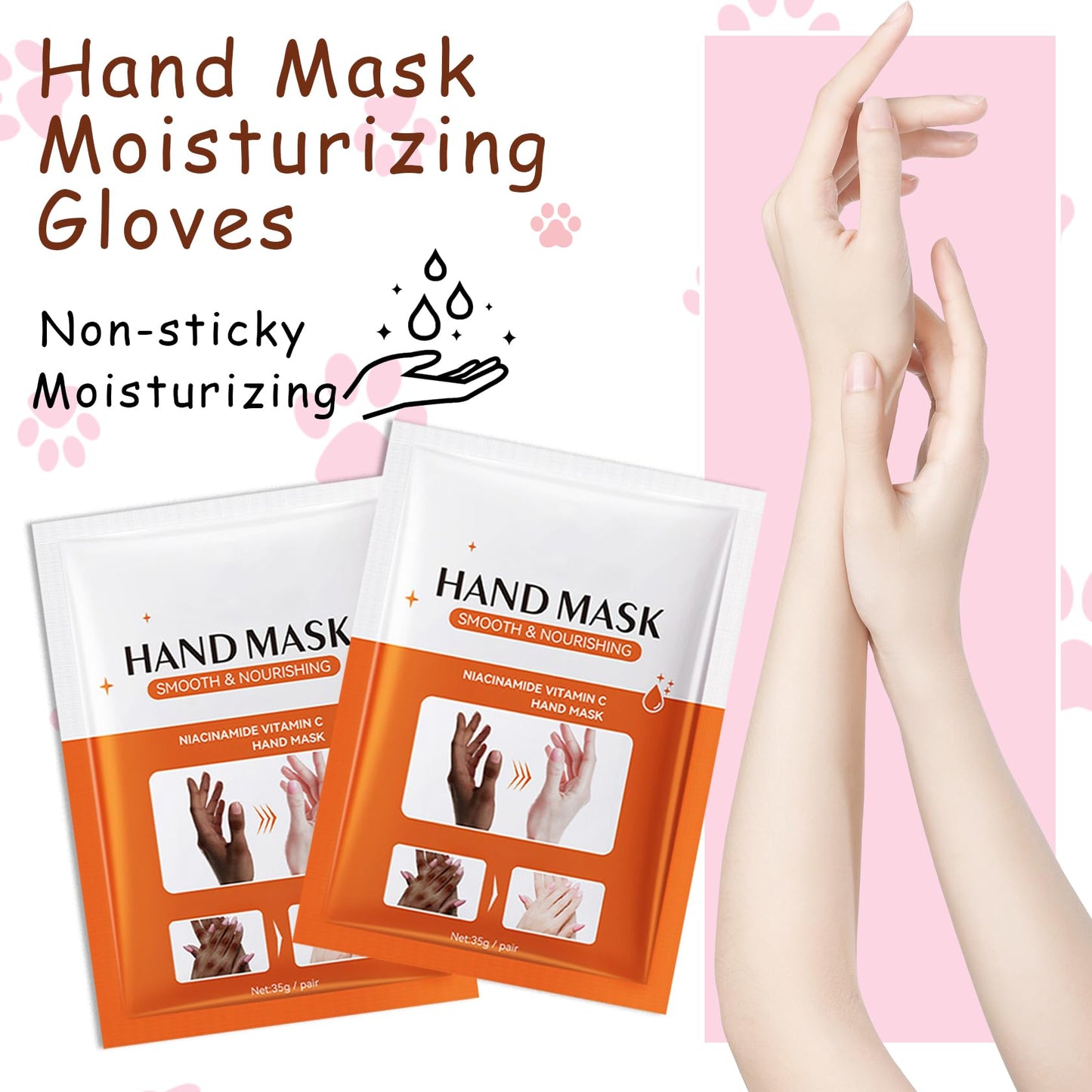 DWDiWen Hand Masks, 6 Pairs Hydrating Exfoliating Hand Peeling Mask, Smooth Hand Masks Moisturizing Gloves Overnight for Dry, Rough, Cracked Hands, Hand Skin Moisturizer Glove for Women Men(E