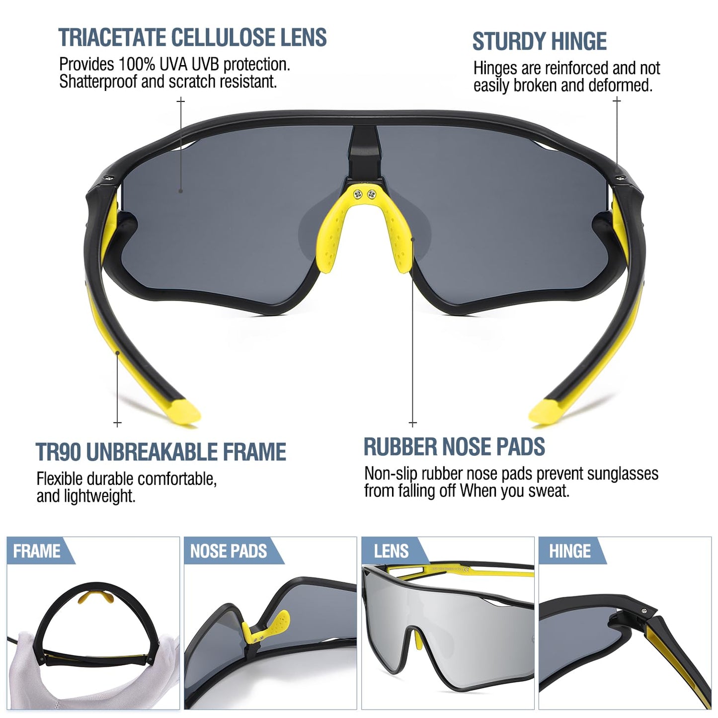 DUCO Kids Sunglasses Youth Baseball Sun Glasses Lightweight TR90 Frame UV400 Sports Cycling Shades for Boys Girls DK268
