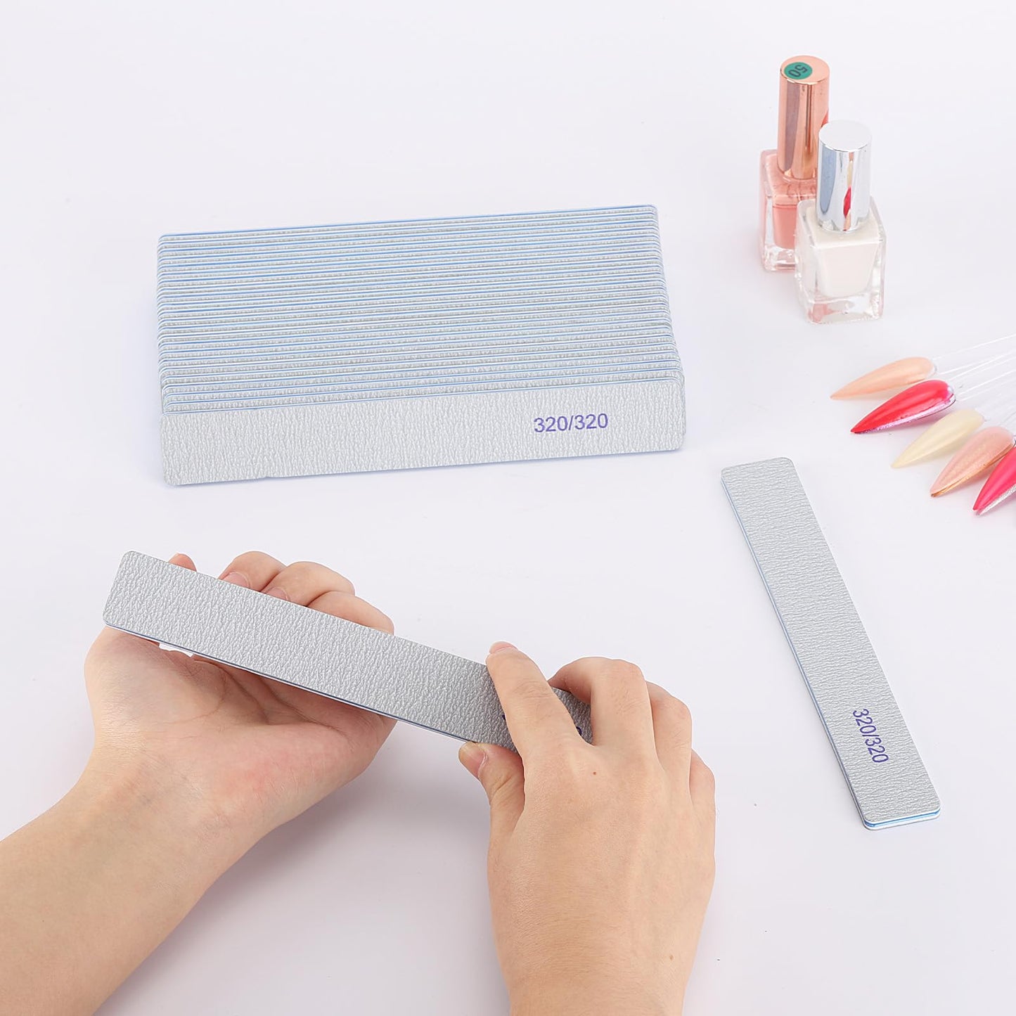 25 Count Nail Files for Natural Nails 320 Grit Fine Grit Nail Buffers for Buffing and Smoothing Nails