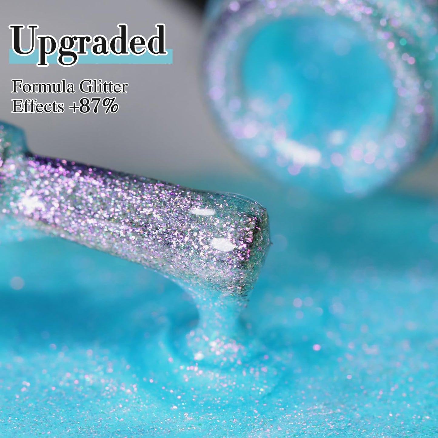 Double Rhythm 15ML Glitter Gel Polish Shimmer Reflective Holographic Color Magnetic for Nail Art Salon DIY at Home (B1140)