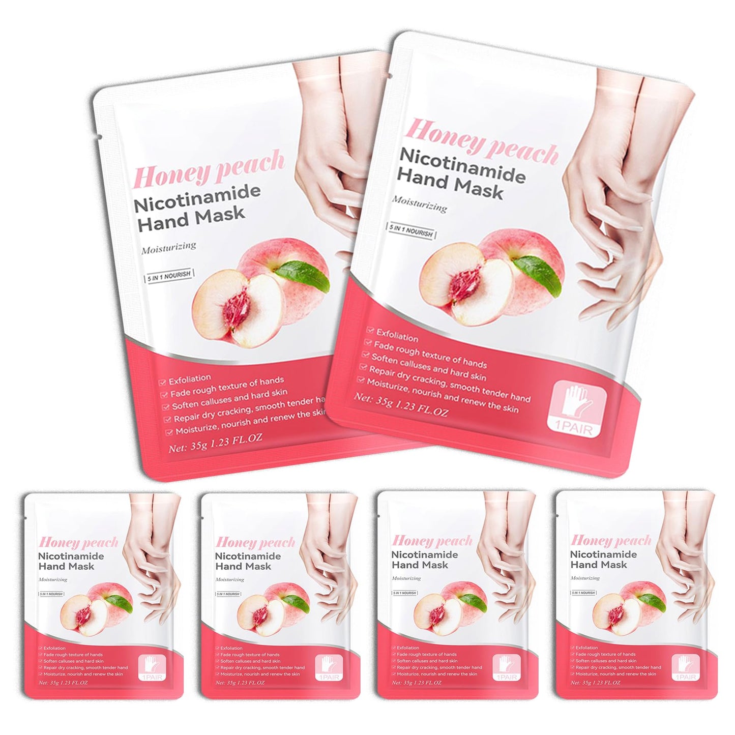 DWDiWen Hand Masks, 6 Pairs Hydrating Exfoliating Hand Peeling Mask, Smooth Hand Masks Moisturizing Gloves Overnight for Dry, Rough, Cracked Hands, Hand Skin Moisturizer Glove for Women Men(G