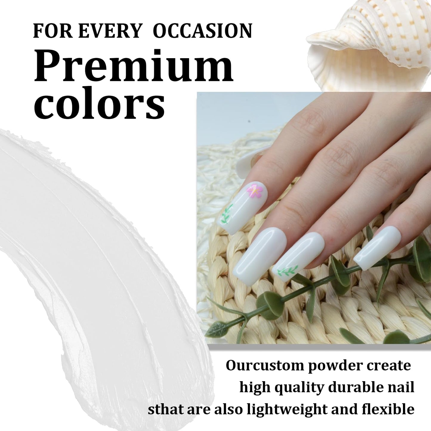 EODCI White Color Dip Powder, 1OZ Nail Dipping Powder for Long-lasting 28 Days+ Dip Nail Art French Manicure Nail Starter & Professional Home DIY Salon Use 28g