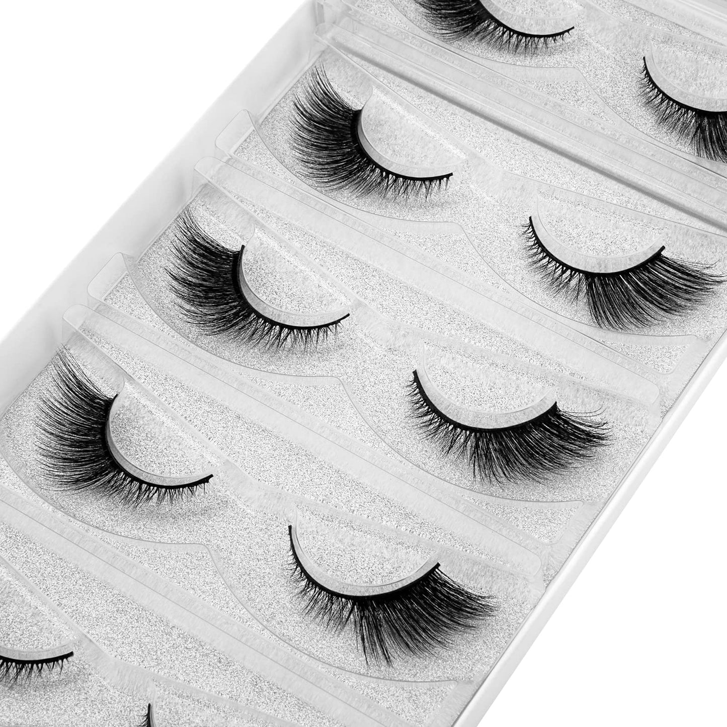 DYSILK Eyelashes Mink Lashes - False Eyelashes Fake Lashes 5 Pairs 6D Lashes Cat Eye Fake Eyelashes Strip Lashes Reusable Faux Mink Eyelashes Lash Extension Kit | Angel 4mm-17mm