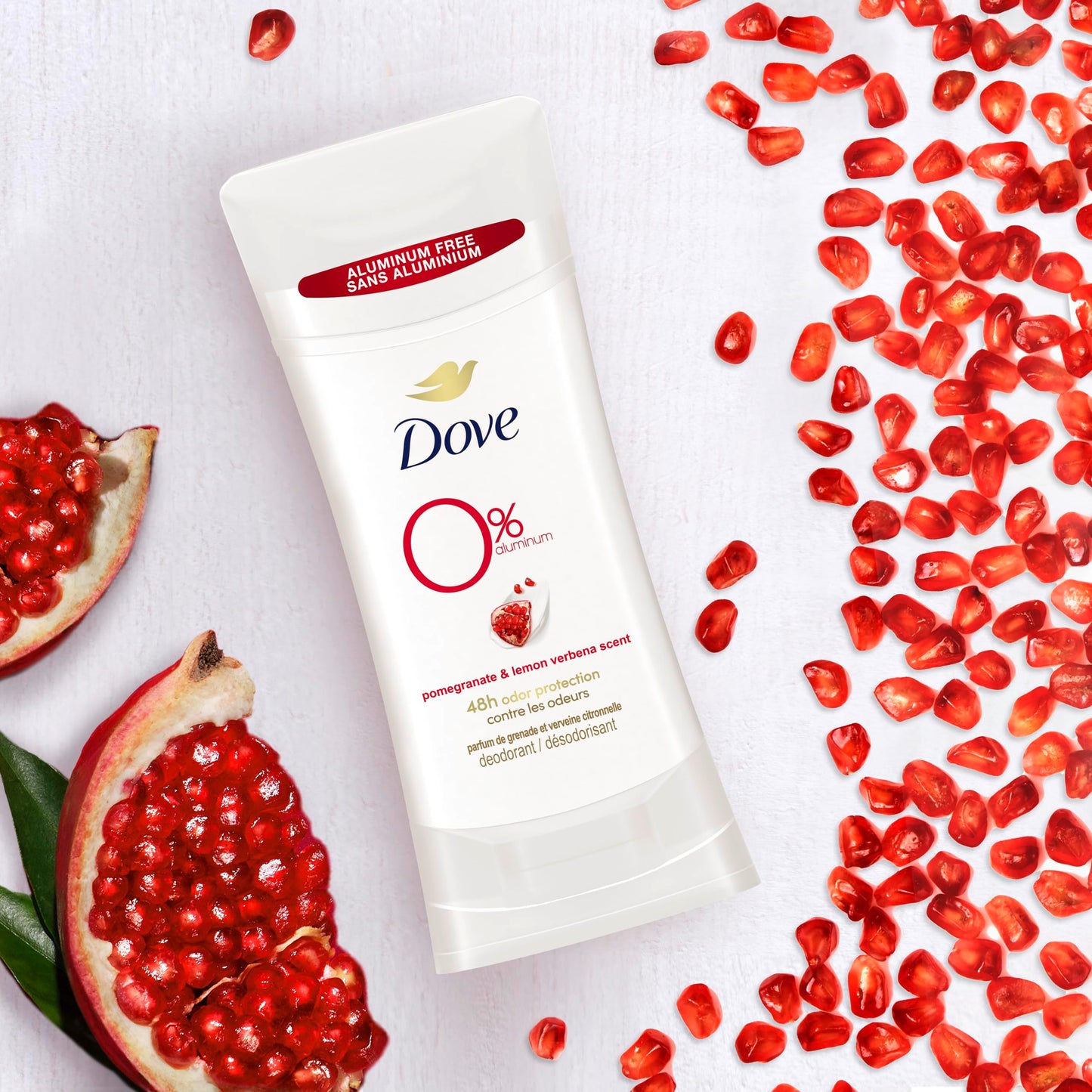 Dove Deodorant for Smooth Underarms 24 Hour Odor Protection, Pomegranate and Lemon Verbena, 2.6 Oz