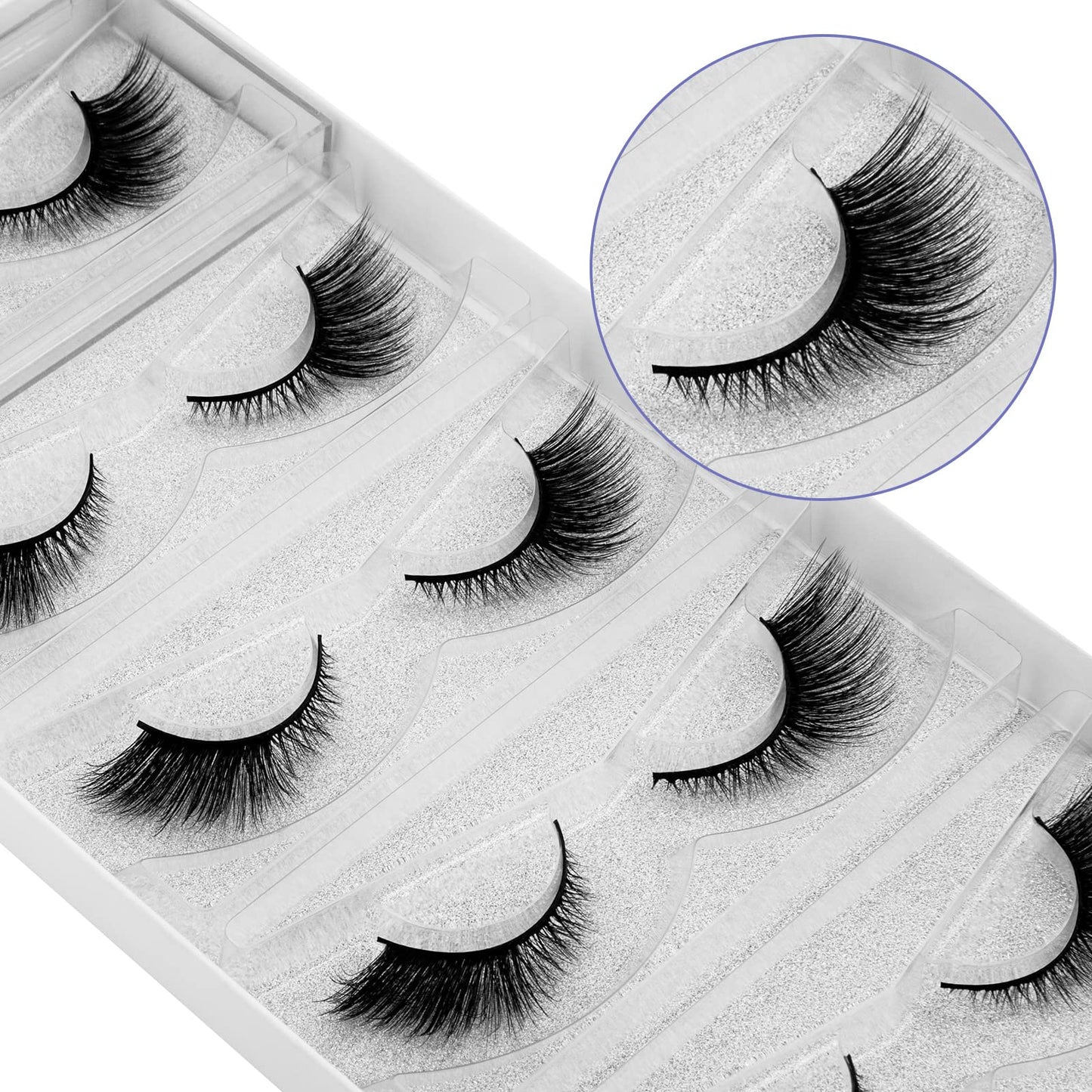 DYSILK Eyelashes Mink Lashes - False Eyelashes Fake Lashes 5 Pairs 6D Lashes Cat Eye Fake Eyelashes Strip Lashes Reusable Faux Mink Eyelashes Lash Extension Kit | Angel 4mm-17mm
