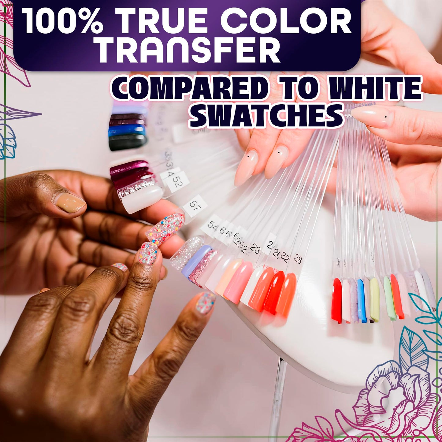 200 Pcs Clear Nail Swatch Sticks - Nail Swatches for Gel Polish - Transparent Acrylic Practice Tips with Metal Rings, Suitable for Displaying Colors, Training Templates for Beginners and Professionals