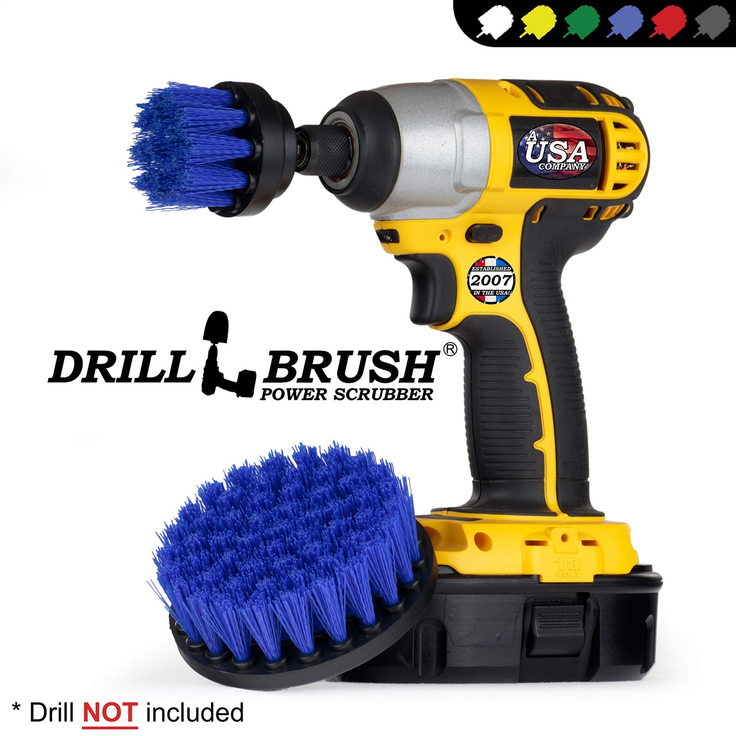 Drill Brush - Scrub Brush - Drill Brush Attachment - Cleaning Brush for Drill - Drill Brush Power Scrubber - Drill Brush Set - Boat Accessories - Hull Cleaner - Boat - Kayak - Canoe - Carpet Cleaner
