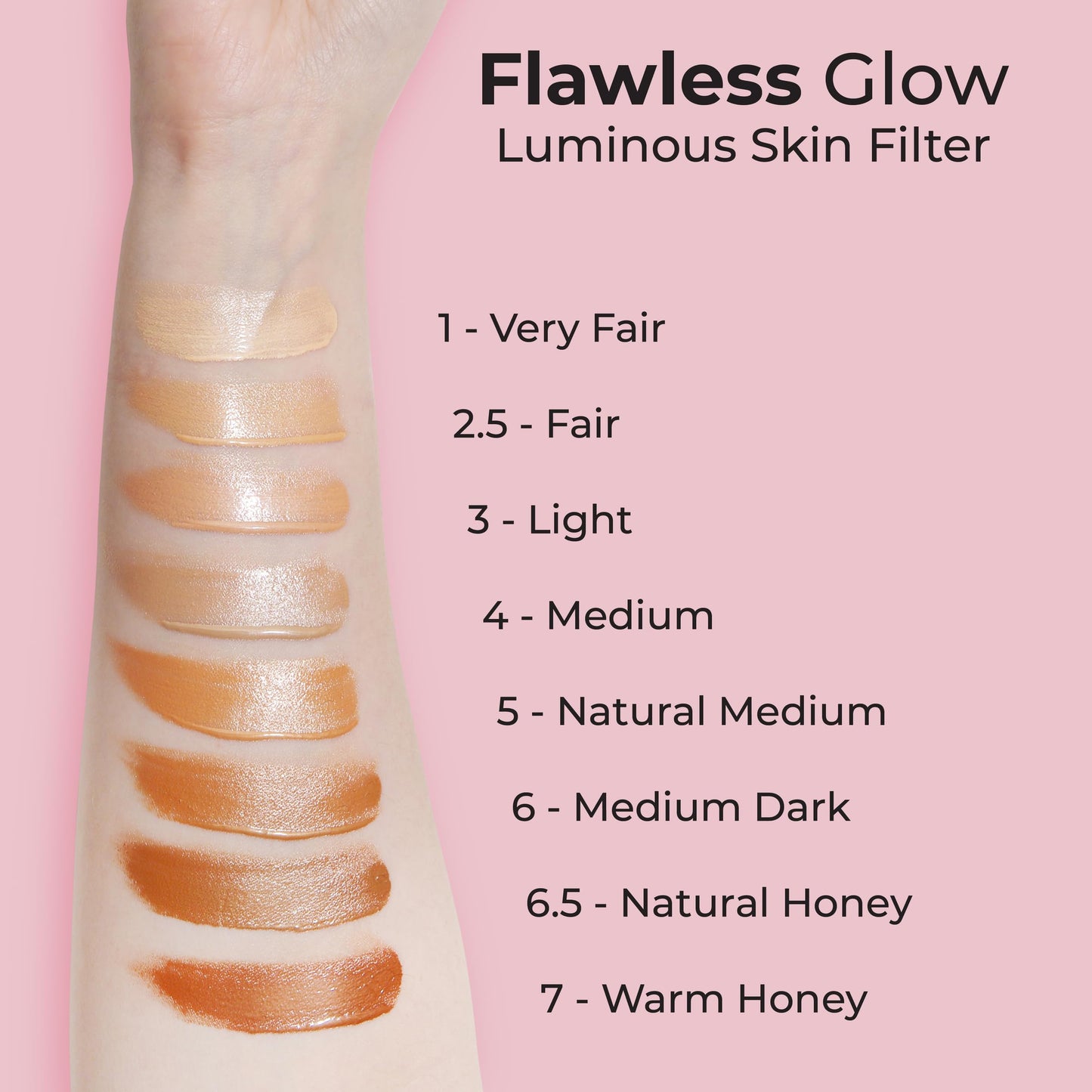 MCoBeauty Flawless Glow Luminous Skin Filter, 6 Medium Dark, Healthy Glow with Natural Radiance, Vegan, Cruelty Free Cosmetics