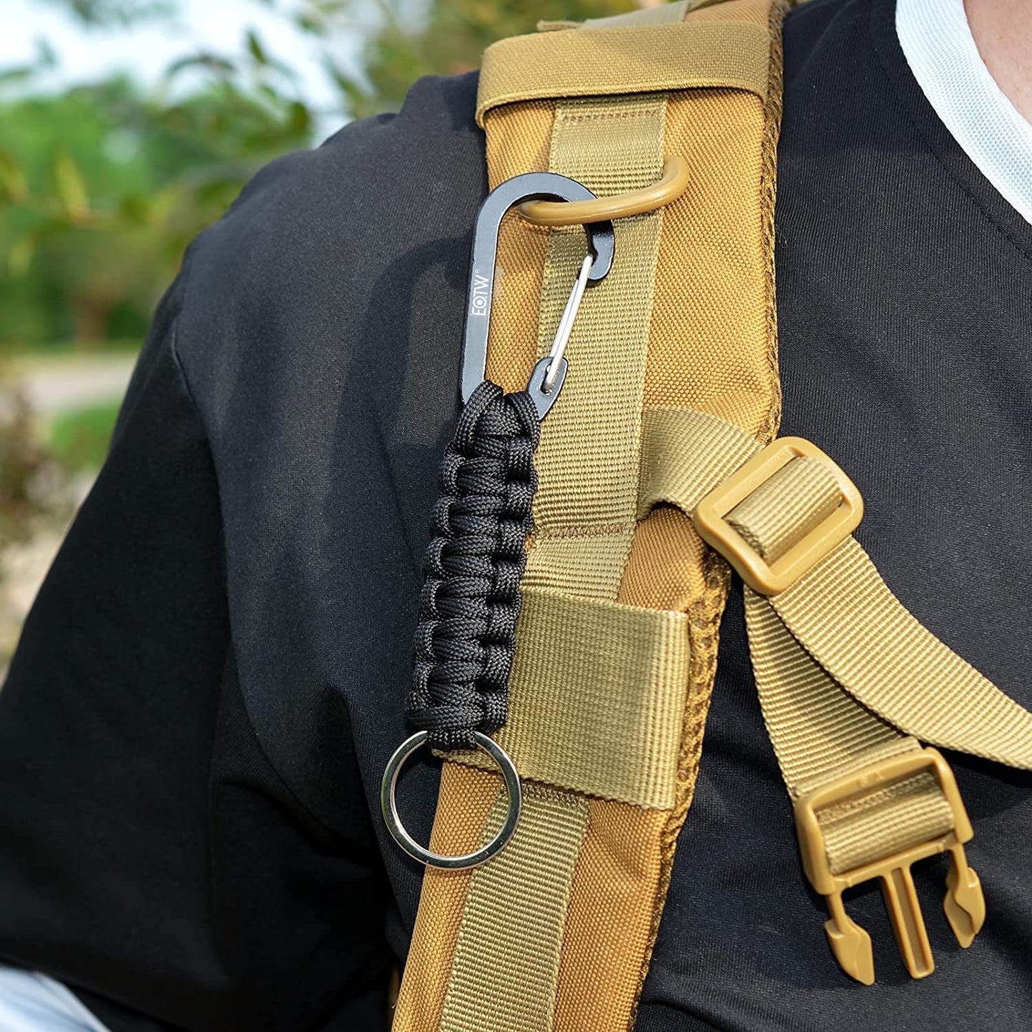EOTW Carabiner Keychain, Small Carabiner Clip with Paracord Keychain Mini Aluminum D Ring Key Organizer