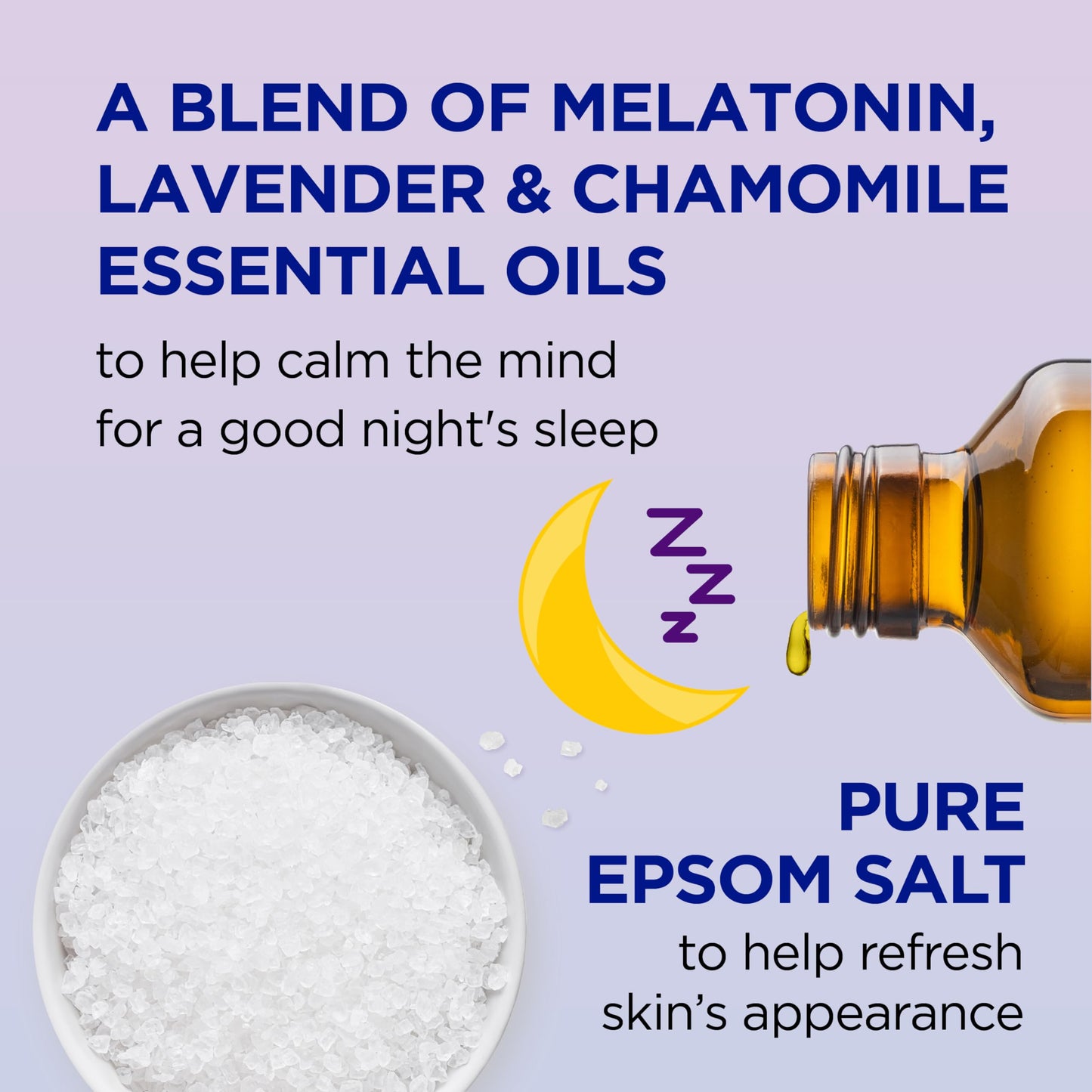 Dr Teal's Pure Epsom Salt Soak, Sleep Blend with Melatonin, Lavender & Chamomile Essential Oils, 3 lbs (Pack of 2)