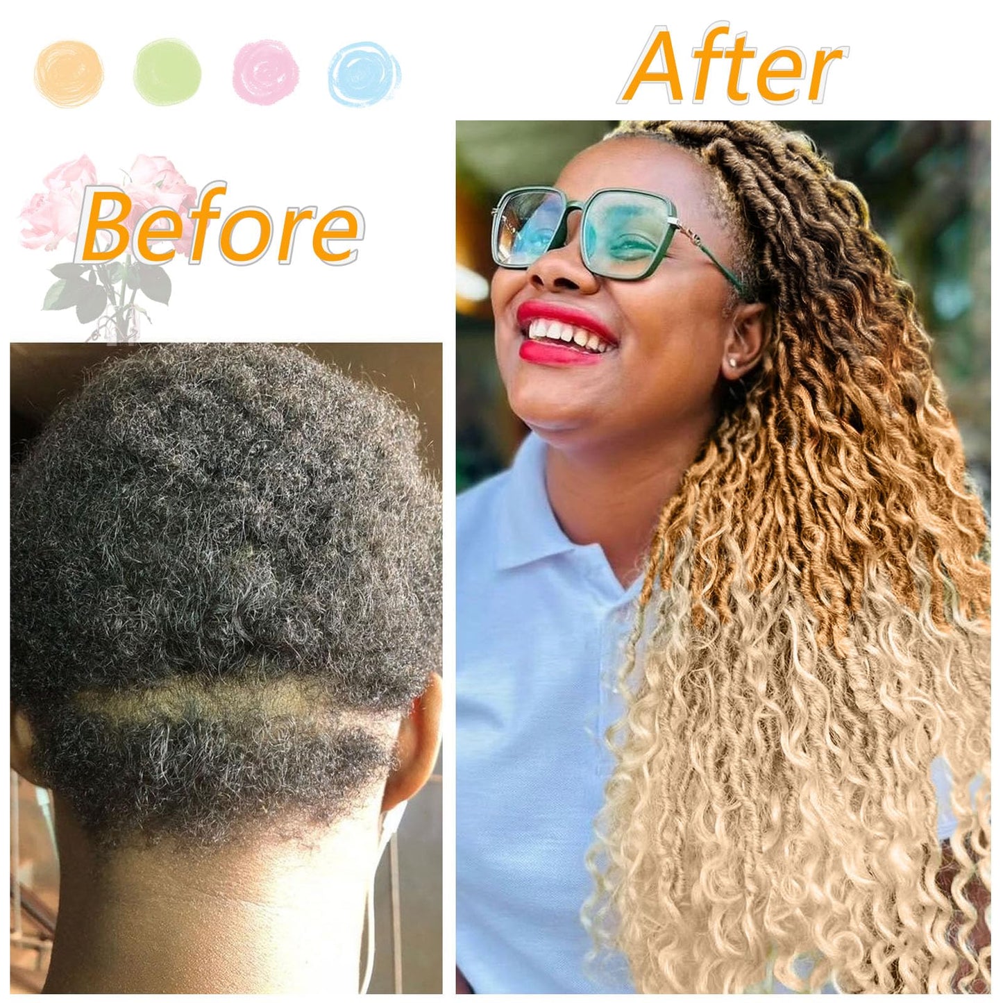14 Inch 8 Packs Goddess Locs Crochet Hair Ombre Faux Locs Crochet Hair for Women Pre Looped Boho River Locs Crochet Hair with Curly Ends Synthetic (#4/27/613)