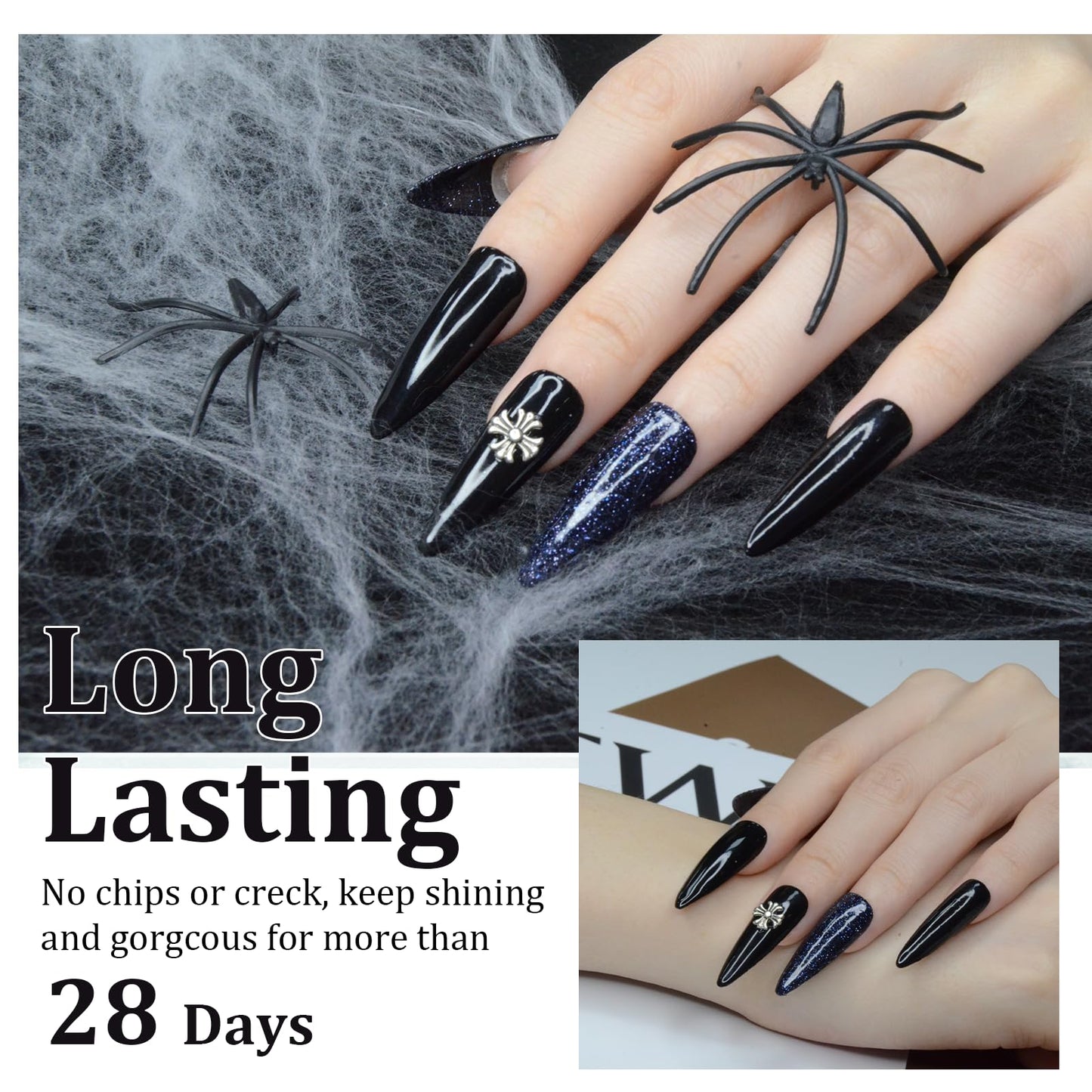 EODCI Black Dip Powder, 1OZ Neutral Nail Dip Powder for Long-lasting 28 Days+ Dip Nail Art French Manicure Nail Starter & Professional Home DIY Salon Use
