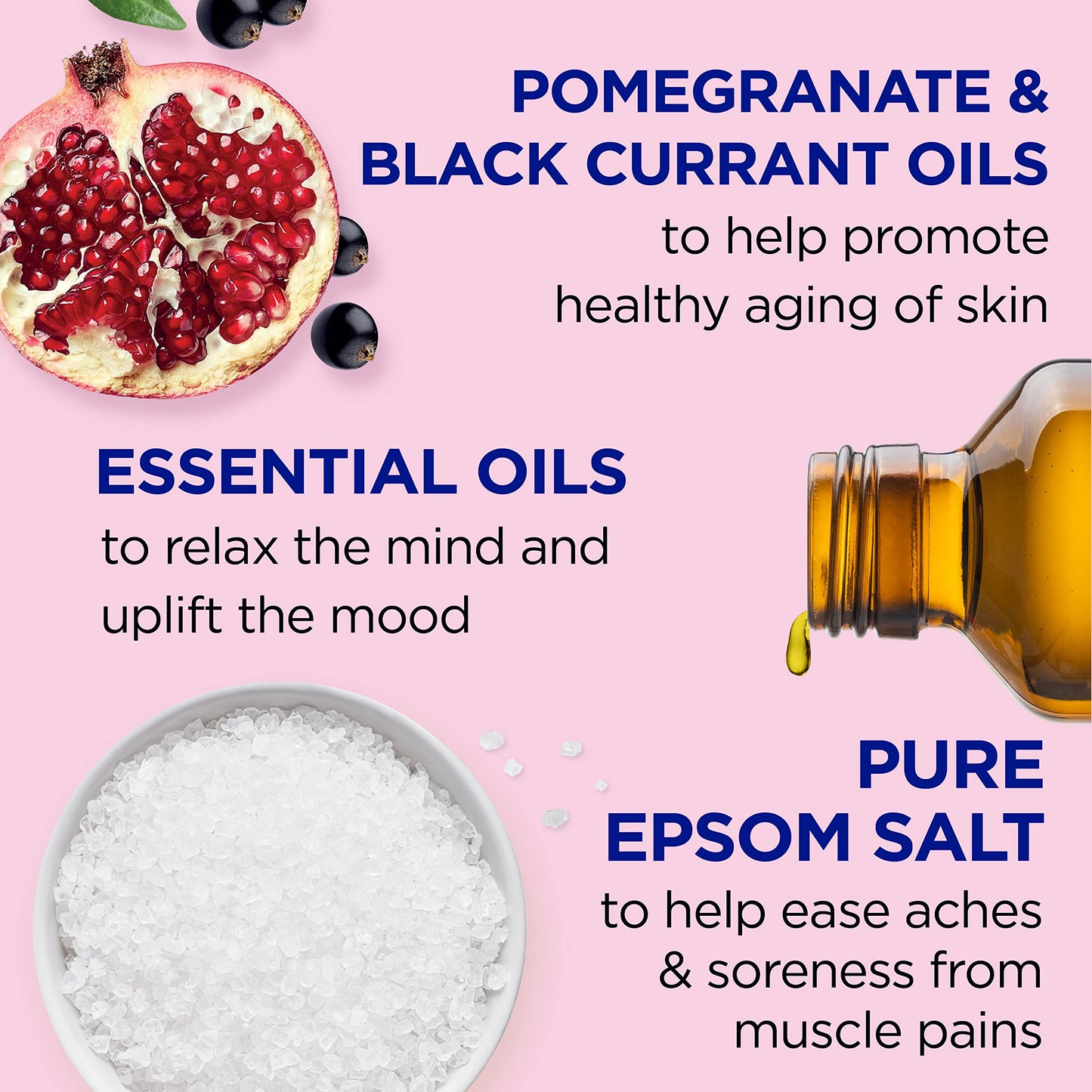 Dr Teal's Pure Epsom Salt, Pomegranate & Black Currant, 3 lbs