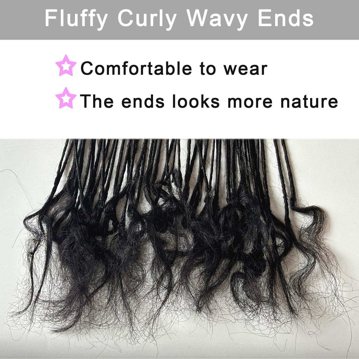 Dreadlock Maker Human Locs 0.1cm Width 14inch 50strands Micro Locs with Curly Ends Soft Dreadlock Extension Human Hair Sister Locks for Women/Men Natural Black