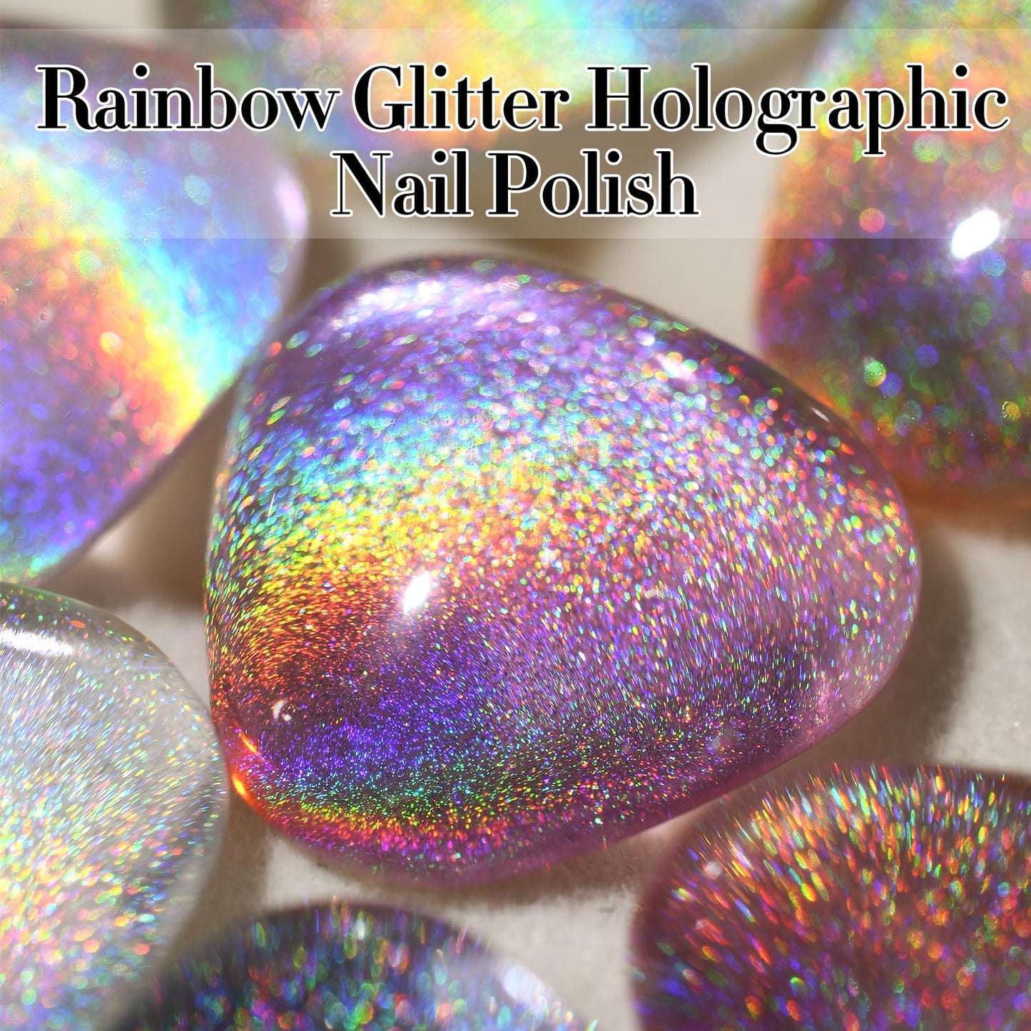 Double Rhythm Jelly Glass Cat Eye Gel Polish with Magnet 15ML Holographic Glitter Shimmer Translucent Sheer Color Magnetic Nail Polish Salon DIY at Home (Rainbow Yellow-MC1094)