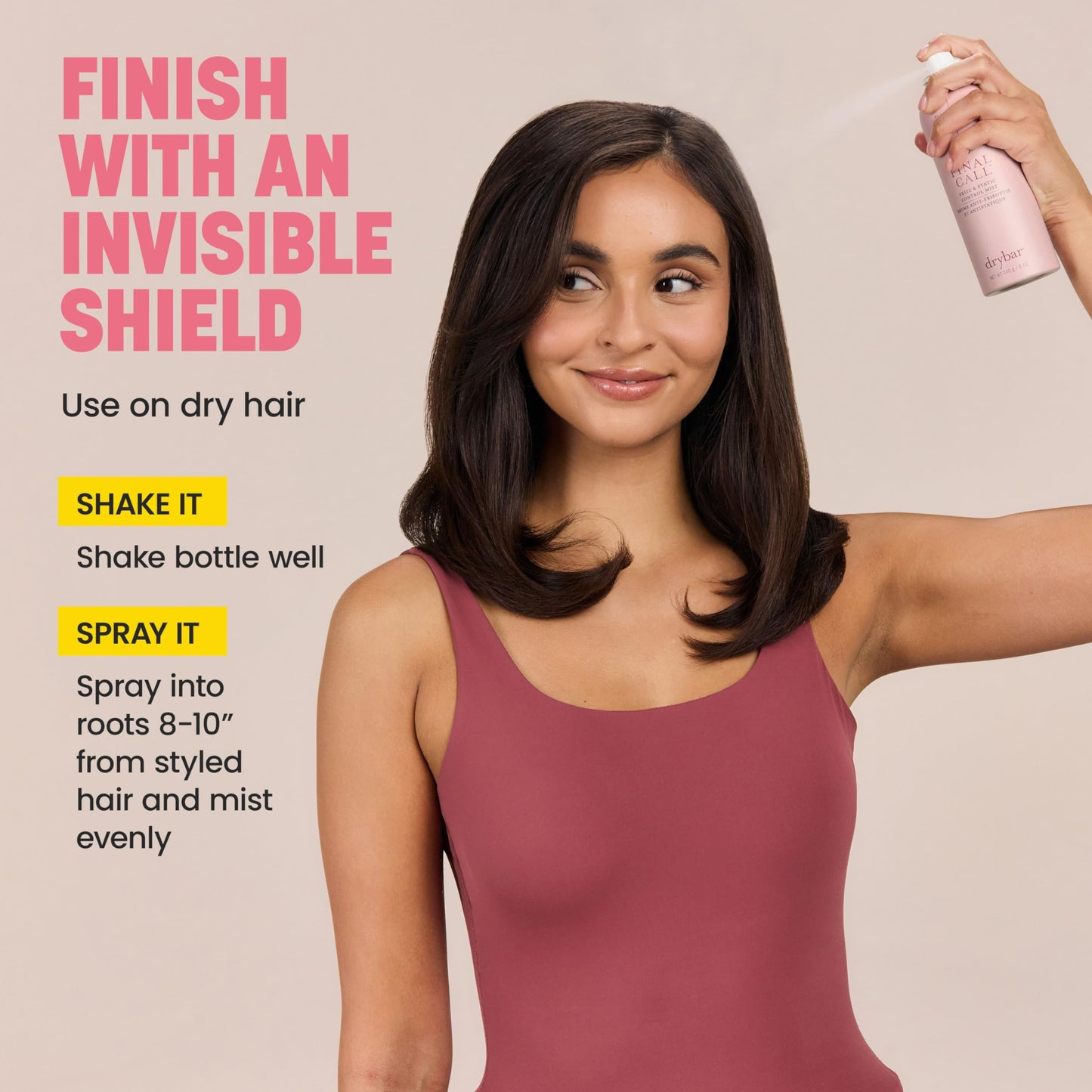 Drybar Final Call Frizz & Static Control Mist Blanc Scent - Full Size | Fights Frizz, Tames Flyaways to Maintain Smooth and Shiny Blowouts, 24 Hour Frizz Control & 72 Hour Static Control