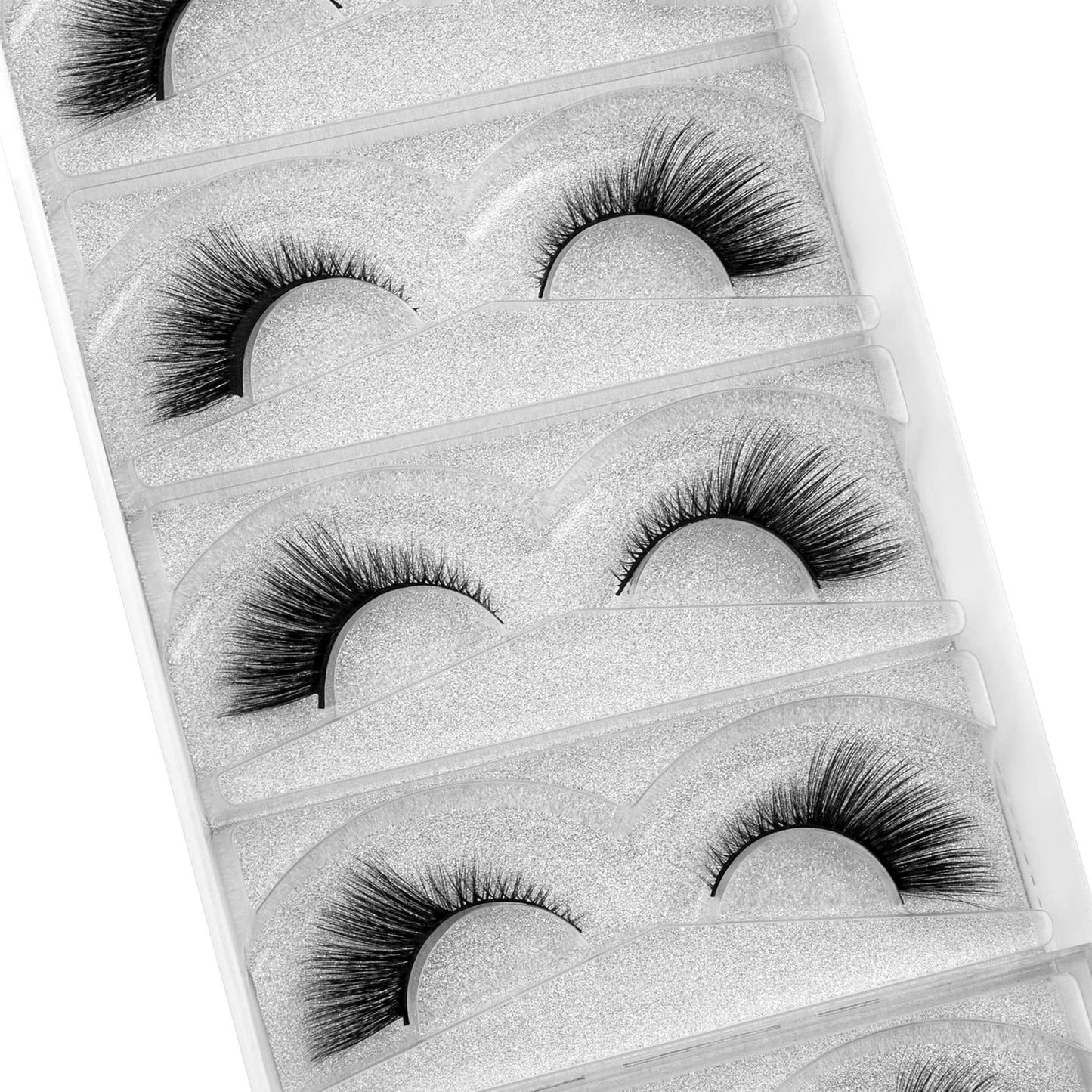 DYSILK Eyelashes Mink Lashes - False Eyelashes Fake Lashes 5 Pairs 6D Lashes Cat Eye Fake Eyelashes Strip Lashes Reusable Faux Mink Eyelashes Lash Extension Kit | Angel 4mm-17mm