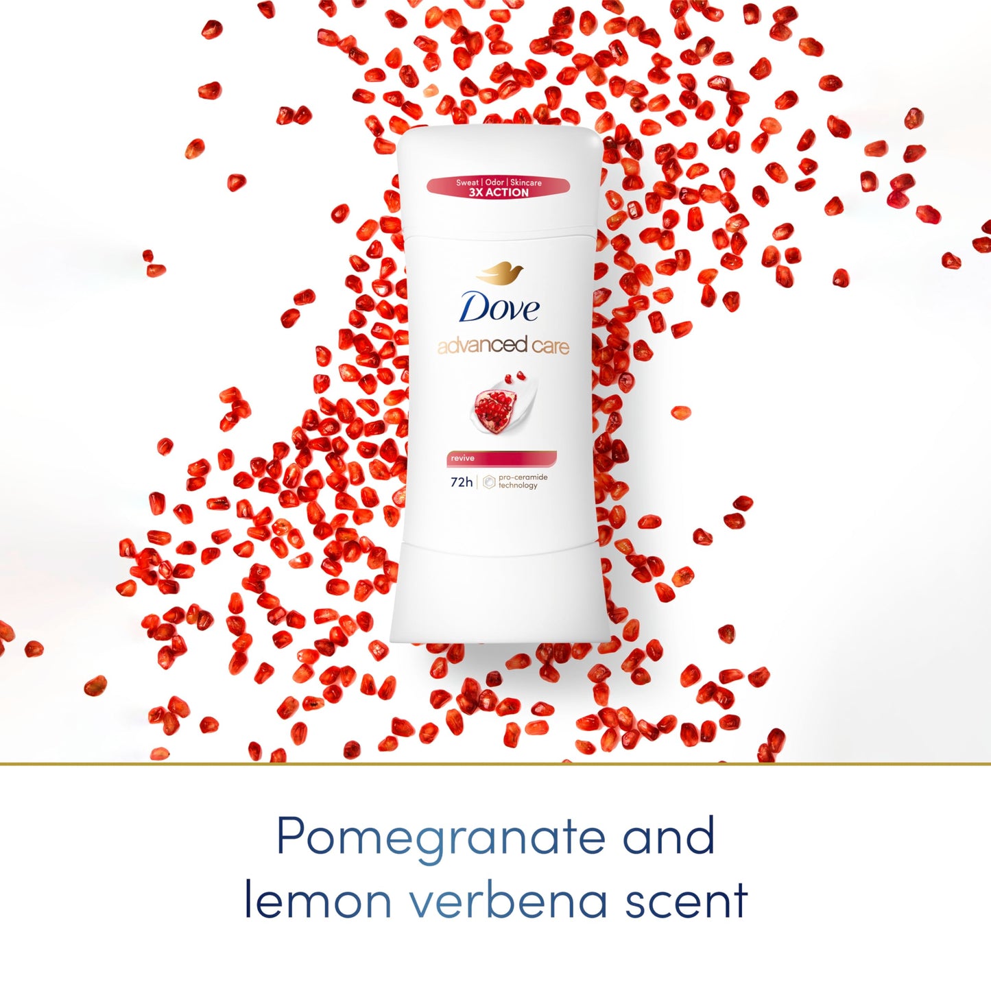 Dove Advanced Care Antiperspirant Deodorant Stick Revive to help skin barrier repair after shaving by boosting skin's ceramide levels 72 hour odor control and all-day sweat protection 2.6 oz
