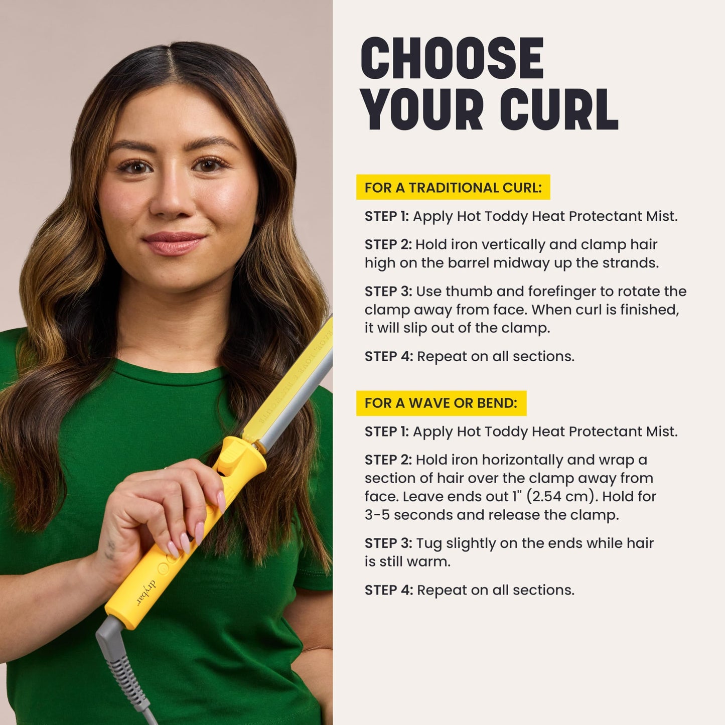 Drybar The 3-Day Bender Rotating Curling Iron – Shiny Curls and Waves – Salon-Quality Hair Curling Wand