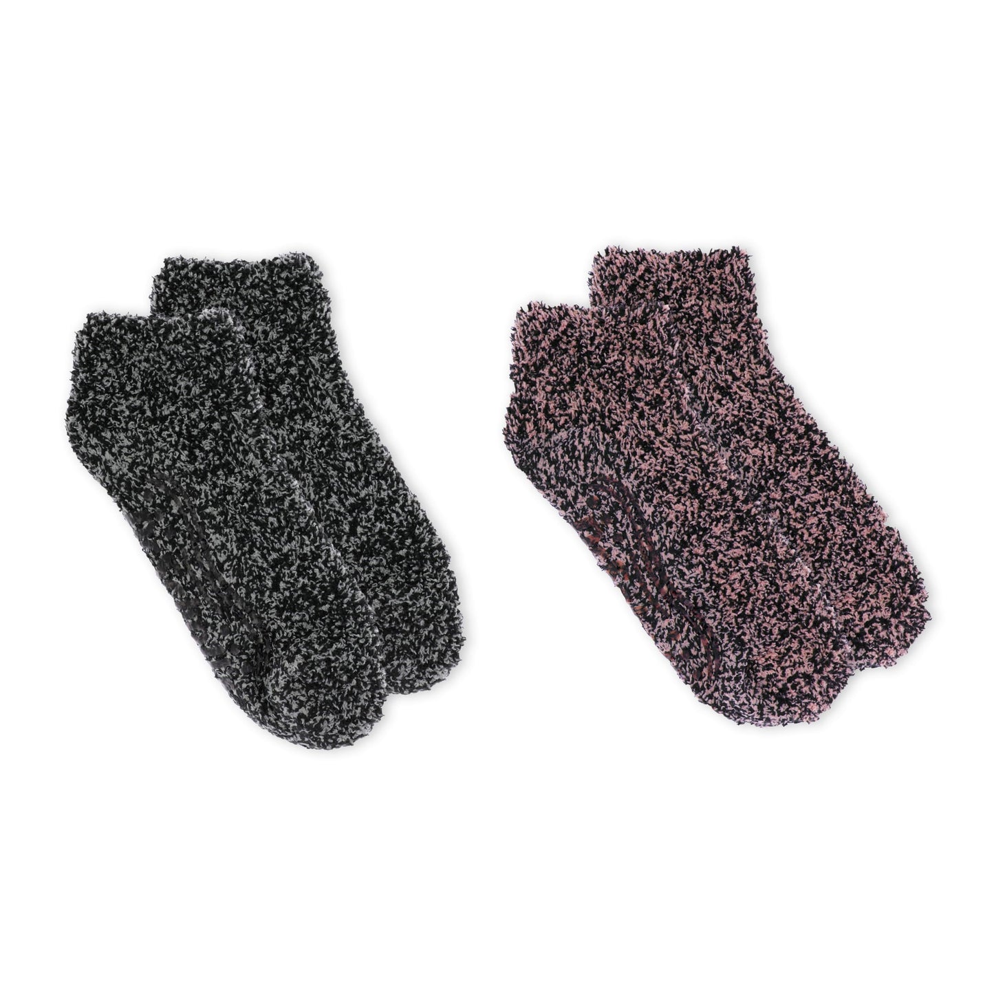 Dr. Scholl's Women's 2 Pack Soothing Spa Low Cut Lavender + Vitamin E Socks with Silicone Treads, Peach, Burgundy, Gray, Black, Shoe Size: 4-10