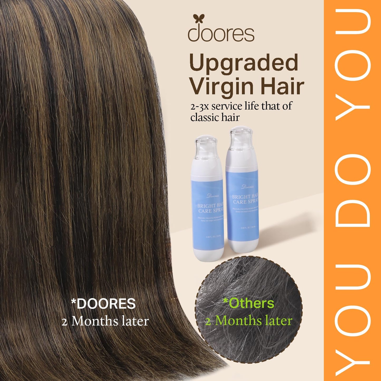 DOORES Clip in Hair Extensions Real Human Hair, Balayage Dark Brown to Chestnut Brown 12 Inch 7pcs 80g, Human Hair Clip in Extensions Extensions For Women Clip in Natural Hair Extensions Straight Hair