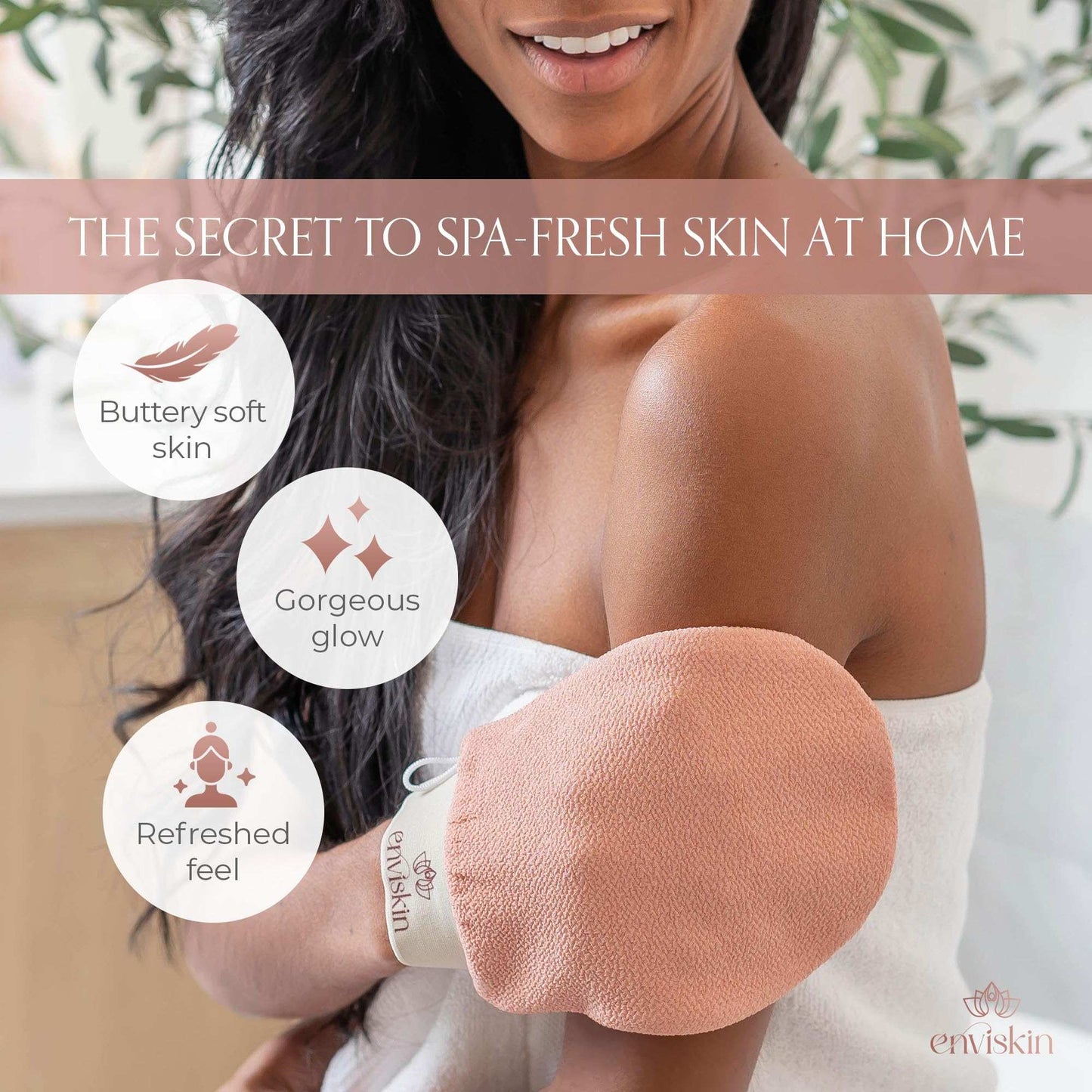 Enviskin Dermaglow Deep Exfoliating Gloves- Black