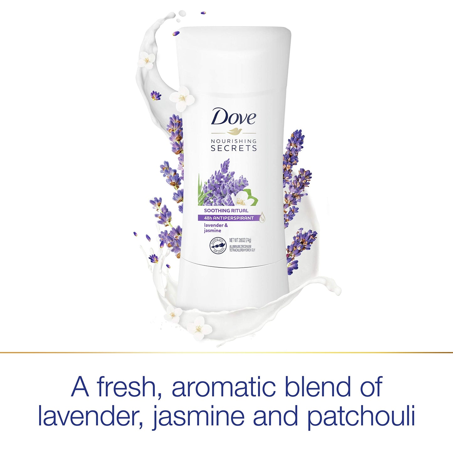 Dove Nourishing Secrets Antiperspirant Deodorant Stick for Women Lavender & Jasmine for 48 Hour Underarm Sweat Protection And Soft And Comfortable Underarms 2.6 oz 3 Count