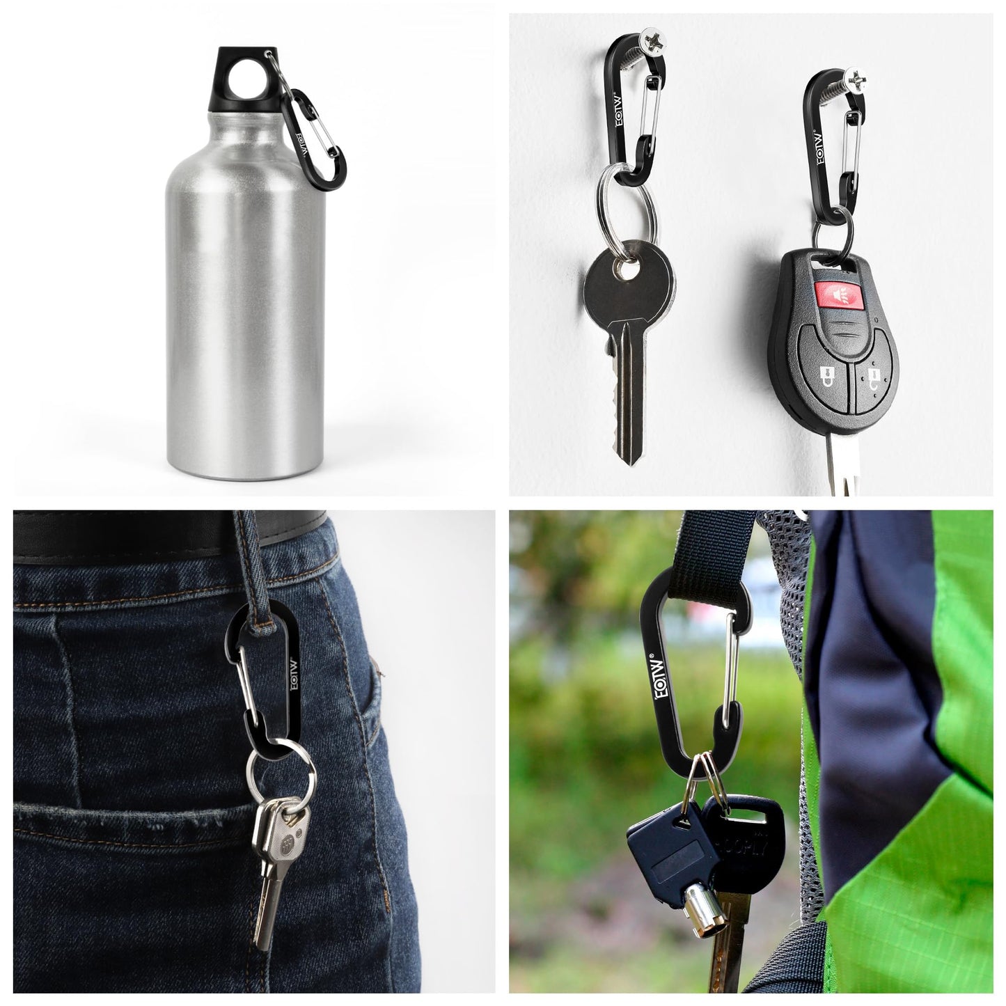 EOTW 6pcs Carabiner Clip and 2pcs Paracord Keychain Small Aluminum Caribeaner D Ring for Camping, Hiking, Fishing Or As A Key Organizer Orange