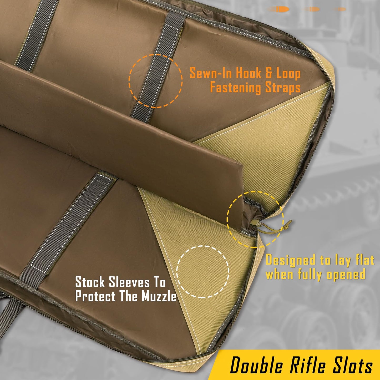 DULCE DOM 32 inch Double Rifle Case Soft Bag Gun Case, Perfect for Rifle Pistol Firearm Storage and Transportation, All Around Shooting Range Tactical Rifle Backpack, Indoor Outdoor