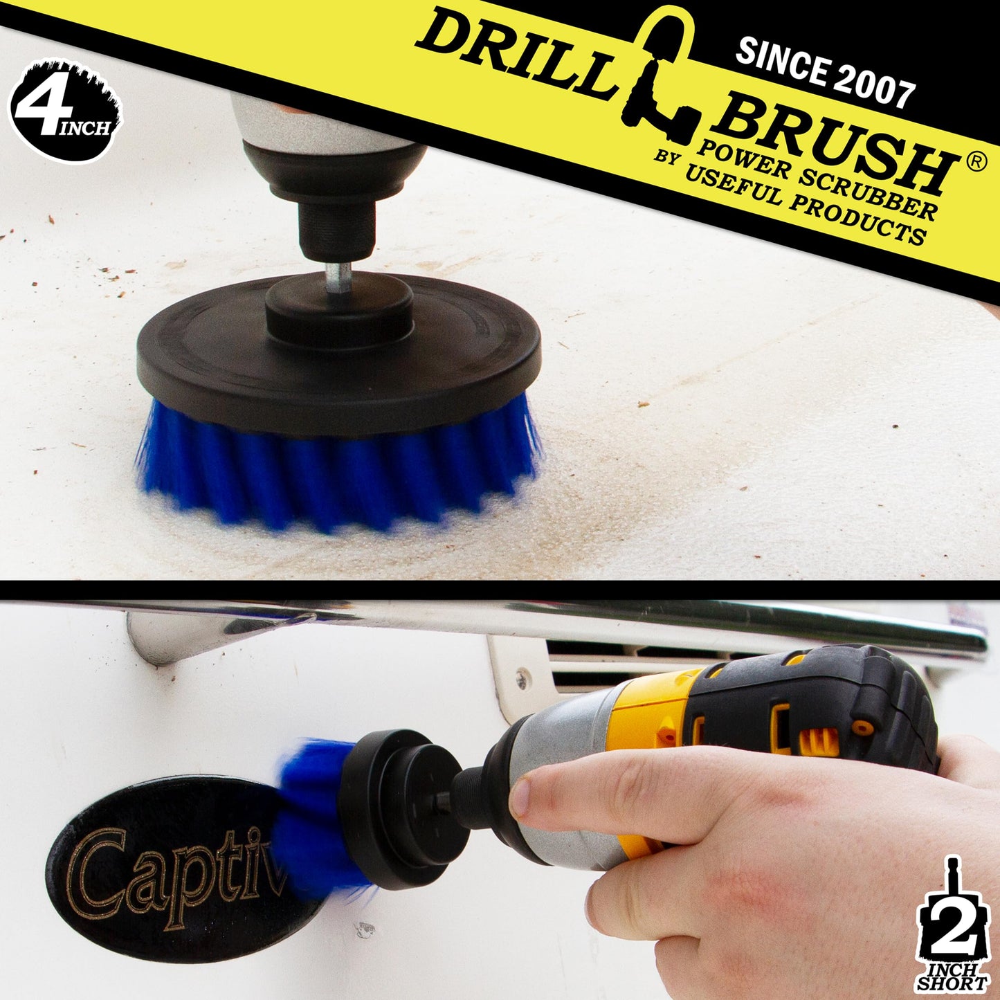 Drill Brush - Scrub Brush - Drill Brush Attachment - Cleaning Brush for Drill - Drill Brush Power Scrubber - Drill Brush Set - Boat Accessories - Hull Cleaner - Boat - Kayak - Canoe - Carpet Cleaner