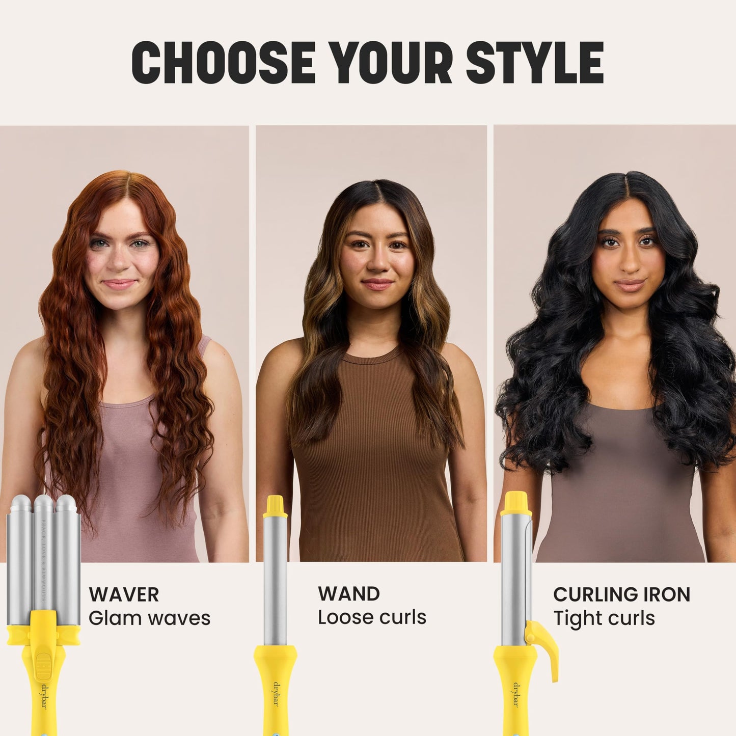 Drybar The Mixologist Interchangeable Styling Iron – One Tool, Three Styles – Reduces Frizz, Adds Shine – Curling Iron – Hair Curling Wand