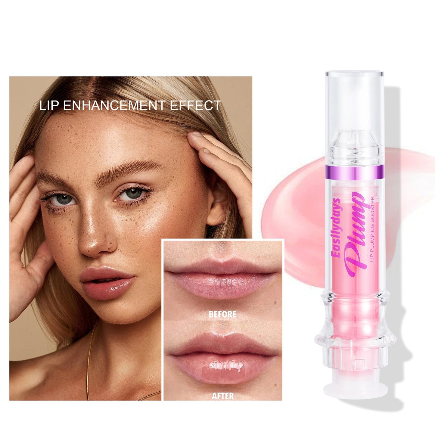 Easilydays 3 Colors Lifter Gloss, Spicy Lip Plumping Booster Lip Glossy Lipstick, Hydrating, Volumizes, High-Shine, Fuller Mirror Lip Glaze, Plump &Pout Lip Plumper for Women Girls, Set #04,05,06