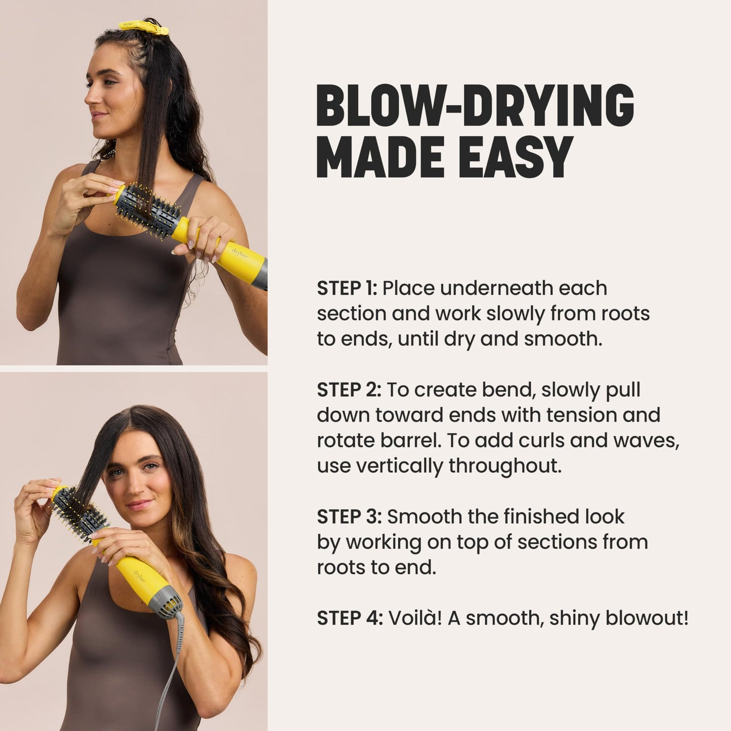 Drybar The Half Shot Small Round Blow-Dryer Brush | Faster, Easier Blowouts, From Wet to Dry, Customized Styling, Perfect for Layers, Defines Curls & Waves