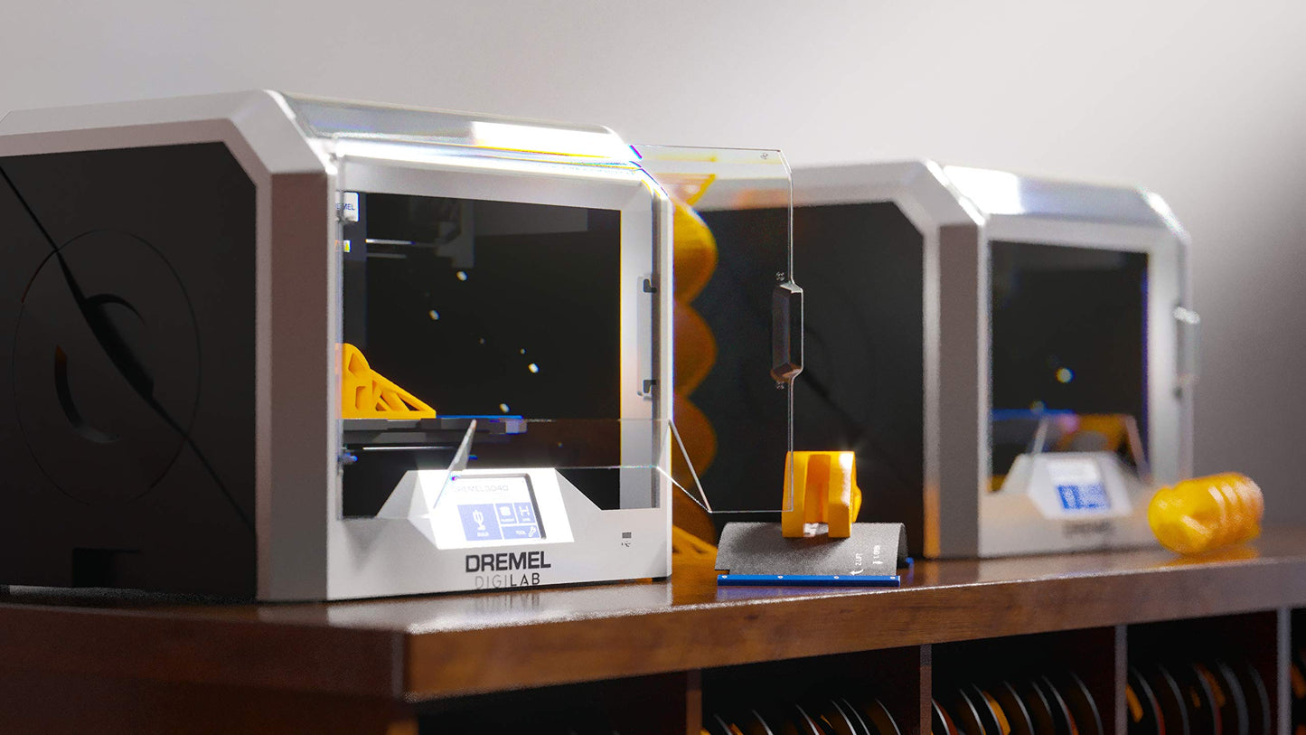 Dremel - 3D40-FLX-01 DigiLab 3D40 Flex 3D Printer with Filament, Flexible Build Plate, Fully Enclosed Housing, Automated 9-Point Leveling, PC & MAC OS, Chromebook, iPad Compatible, Network-Friendly