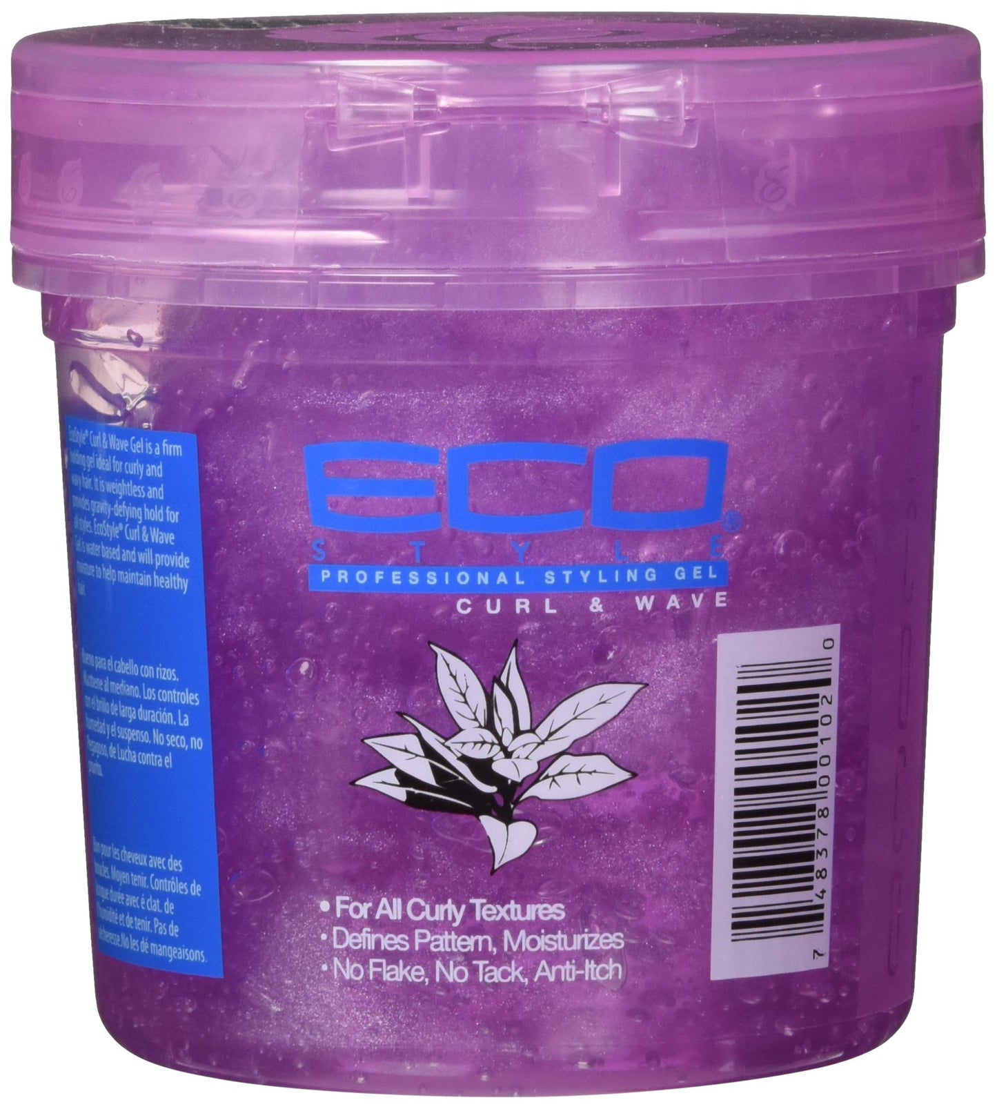 Eco Style Ecoco Hair Gel - Curl And Wave - Anti-Itch, Alcohol-Free Formula - Perfect Hold For Angled Or Tapered Sides - Ideal For Wavy Hair - No Flakes - Not Animal Tested - Moisturizes - 16 Oz