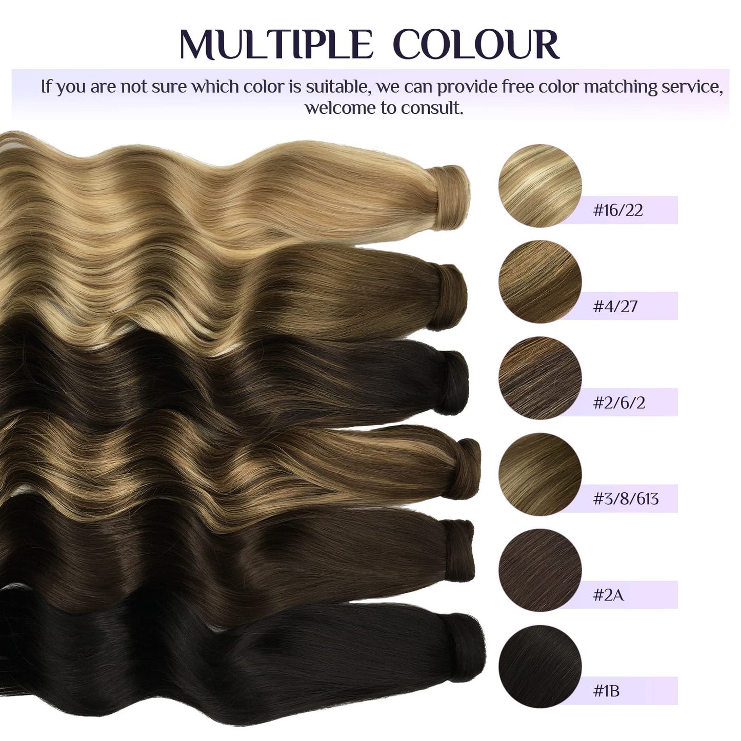 DOORES Hair Extensions Human Hair Ponytail Extensions Balayage Chocolate Brown Mixed Caramel Blonde 18 Inch 80g Clip In Human Hair Extensions Straight Wrap Around Ponytail Piece with Magic Paste