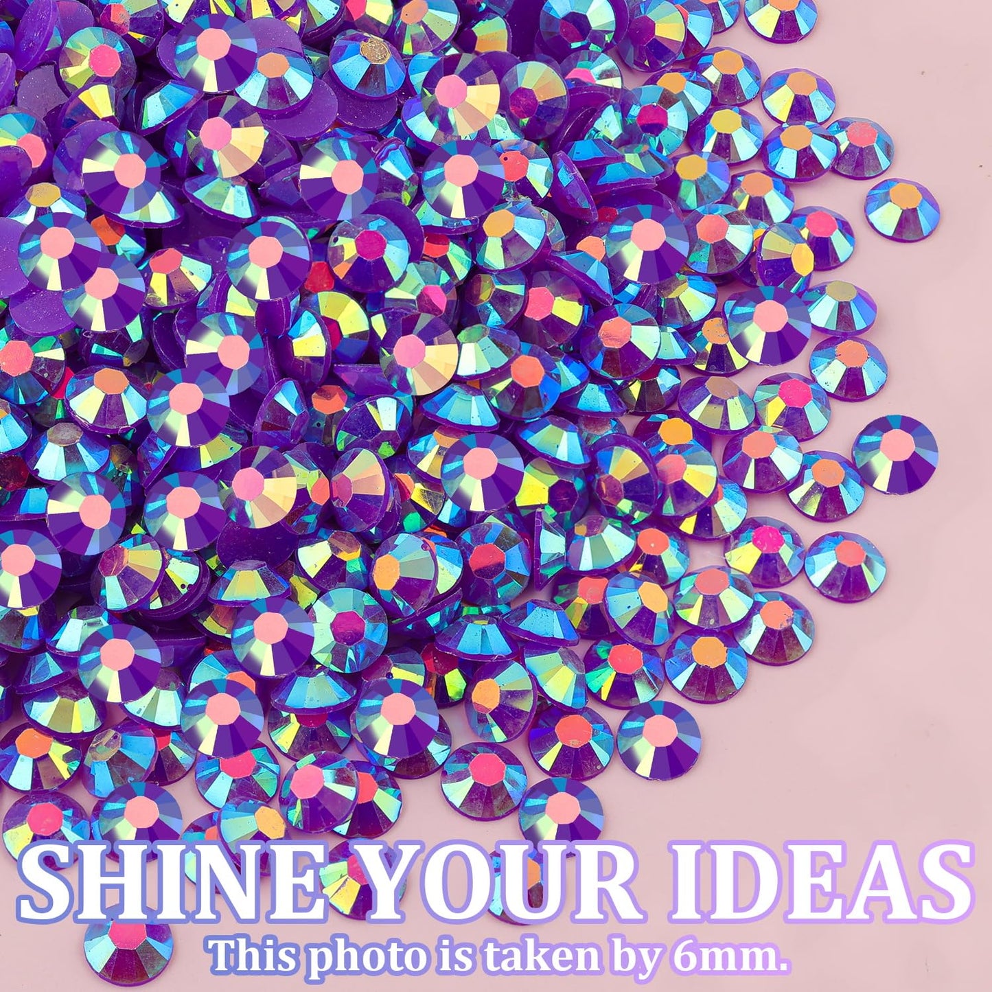 16000Pcs Resin Jelly Rhinestones with Tweezers for Crafting, Dark Purple AB 2-6mm Mixed Sizes Flatback Gems, Bedazzling Crystal for DIY Crafts Clothing Tumblers Mugs Shoes Fabric Nail Art