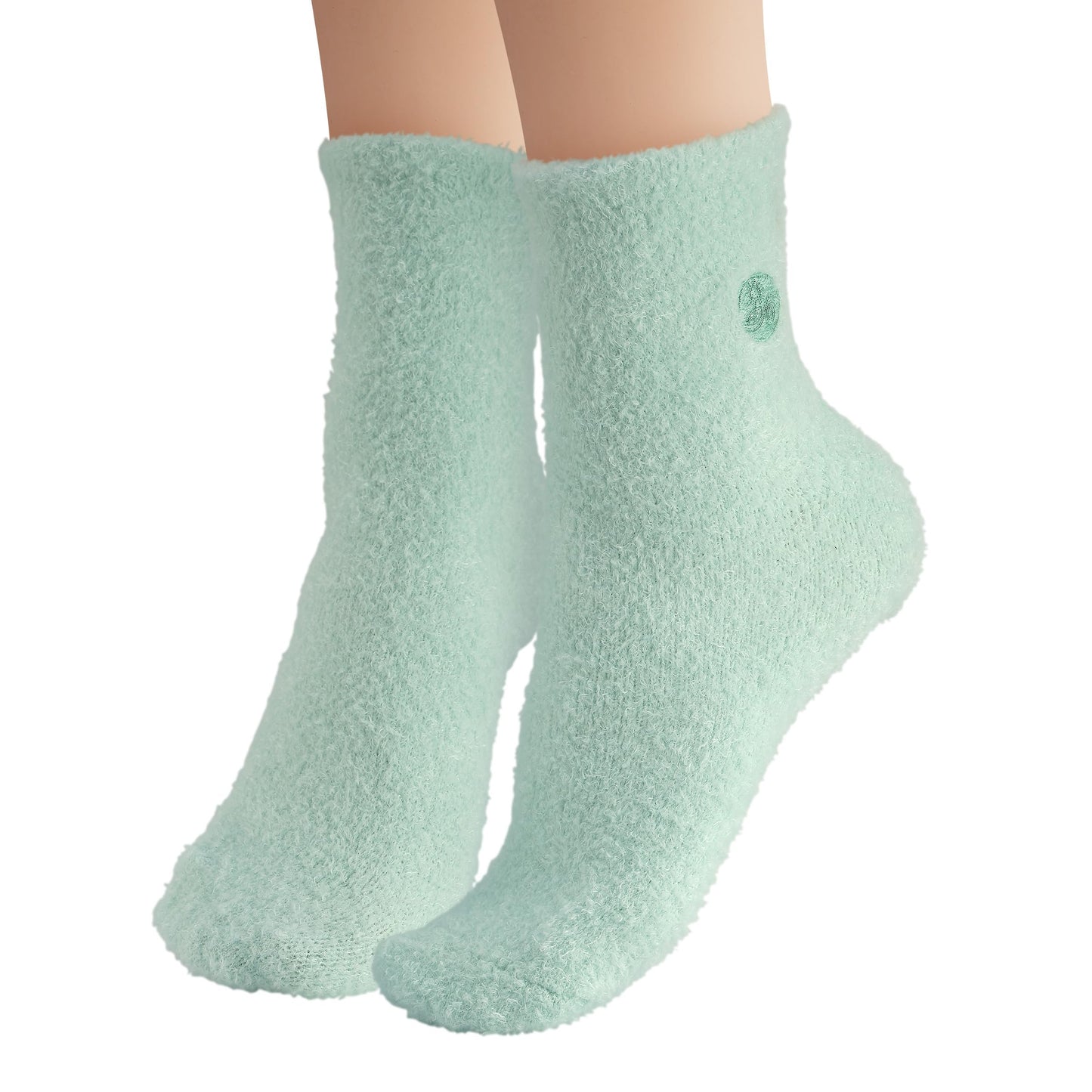 Earth Therapeutics Aloe Vera Socks – Infused w/Aloe Vera & Vitamin E – Helps Dry Feet, Calluses, Dead Skin – Use w/Lotion – Green/Confetti – 2 Pairs