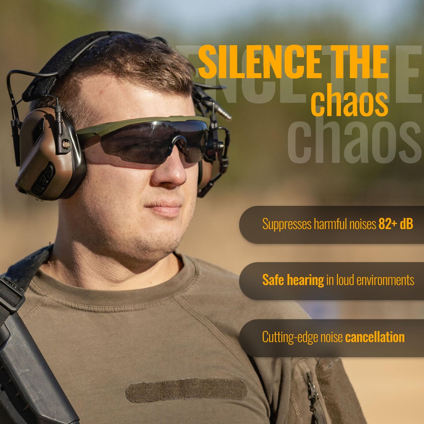 EARMOR M32 PLUS 2024 Version Tactical Headset Hunting & Shooting Earmuffs with Microphone, Sound Amplification, Nato TP120 Jacket, Coyote
