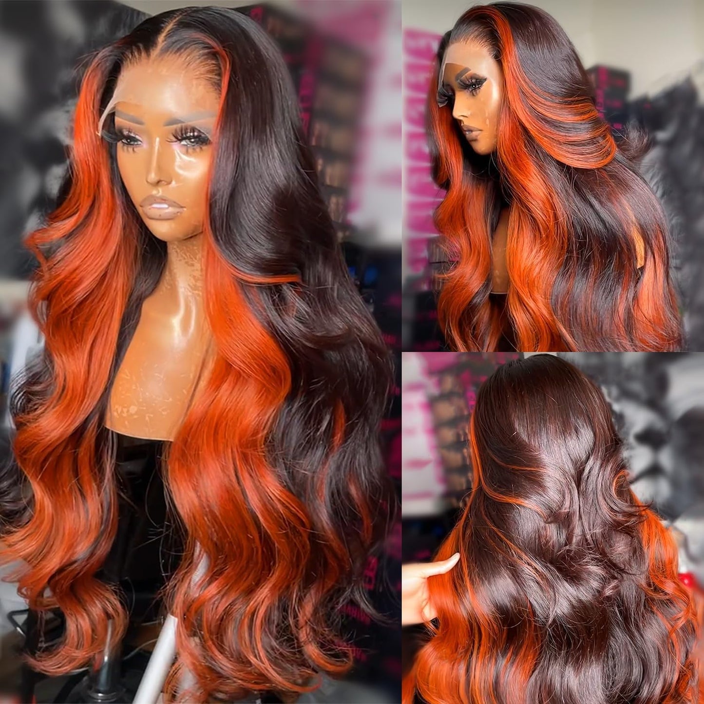 200% Density Wear And Go 9x6 Glueless Wigs Human Hair Pre Plucked Pre Cut For Beginners Ginger Body Wave Lace Front Wigs Human Hair For Black Women HD Lace Closure Colored Glueless Wig(20 INCH)