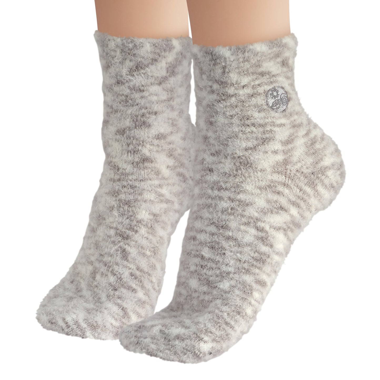 Earth Therapeutics Aloe Socks – Infused w/Aloe Vera & Vitamin E – Helps Dry Feet, Cracked Heels, Calluses – Use with Lotion – Grey/Confetti (2 Pairs)