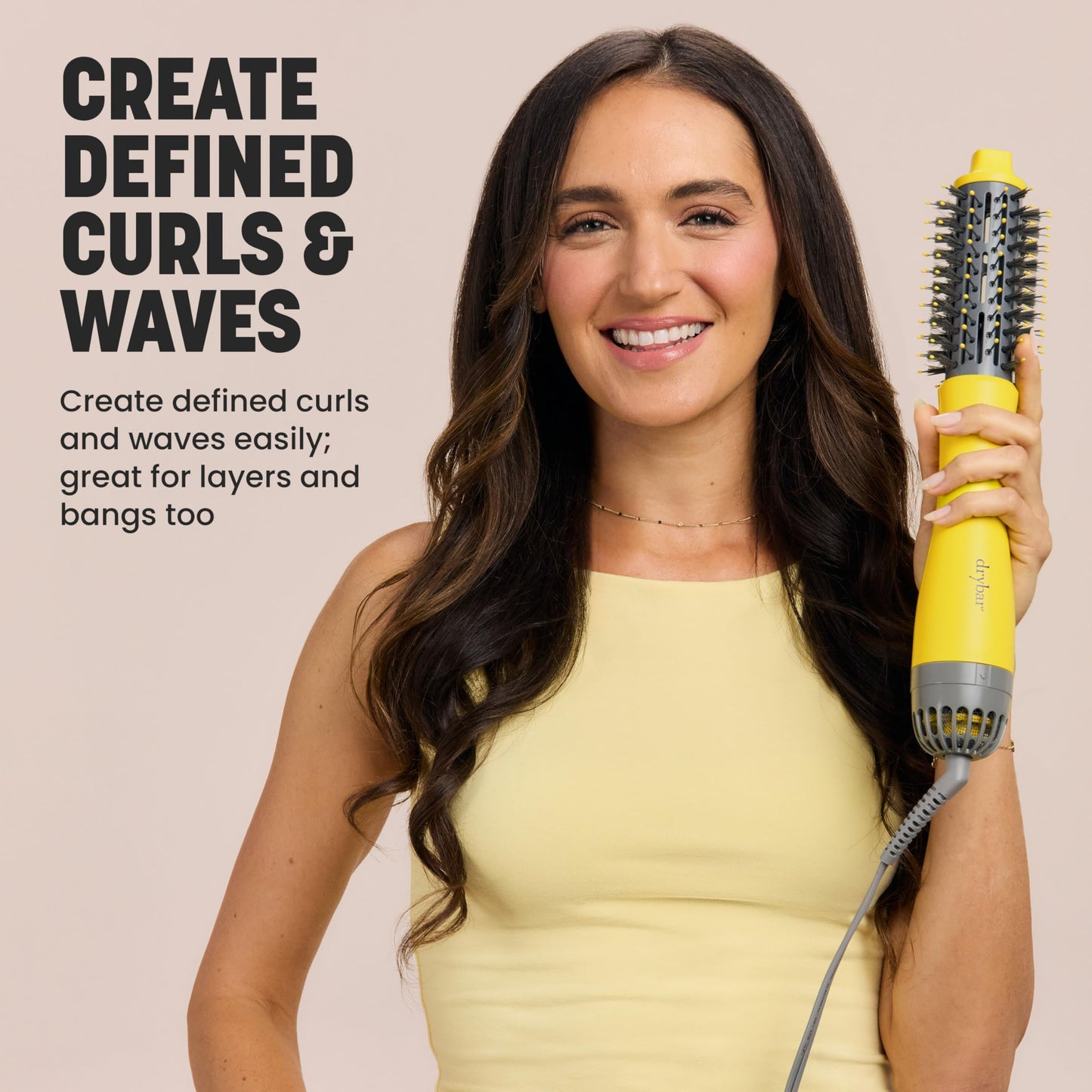 Drybar The Half Shot Small Round Blow-Dryer Brush | Faster, Easier Blowouts, From Wet to Dry, Customized Styling, Perfect for Layers, Defines Curls & Waves