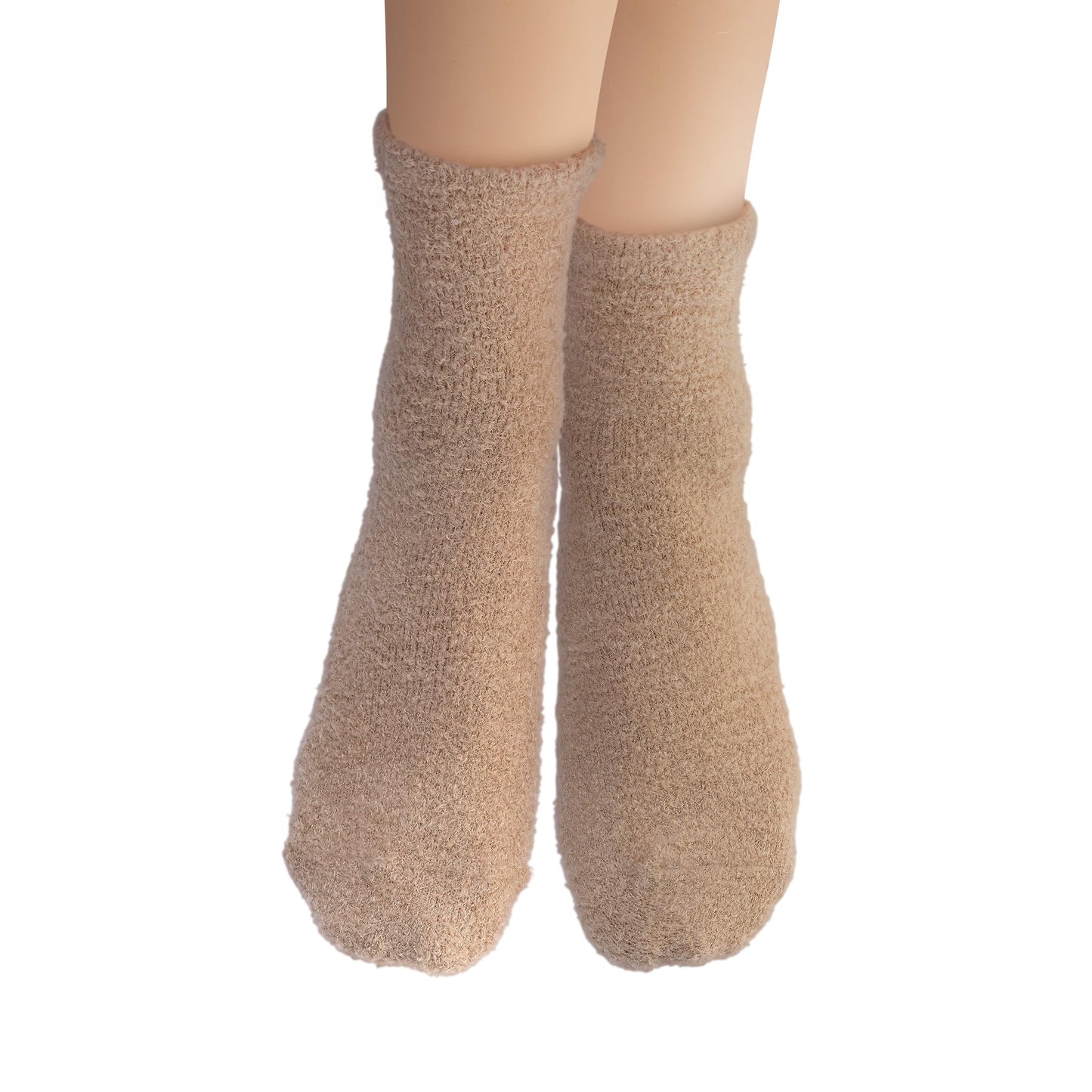 Earth Therapeutics Aloe Vera Socks – Infused with Natural Aloe Vera & Vitamin E – Helps Dry Feet, Cracked Heels, Calluses, Dead Skin – Use with Your Favorite Lotions – Tan Plaid (2 Pairs)
