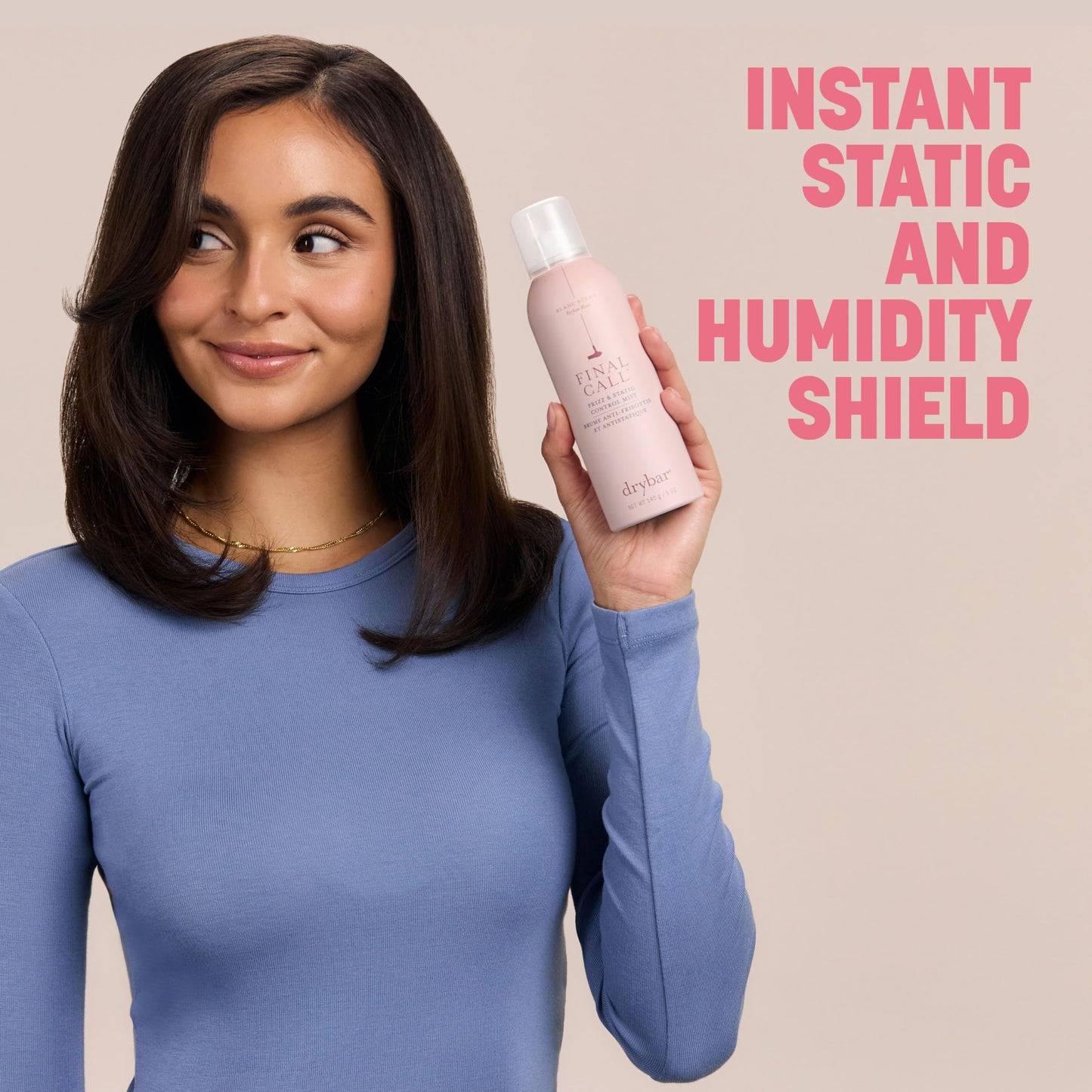 Drybar Final Call Frizz & Static Control Mist Blanc Scent - Full Size | Fights Frizz, Tames Flyaways to Maintain Smooth and Shiny Blowouts, 24 Hour Frizz Control & 72 Hour Static Control
