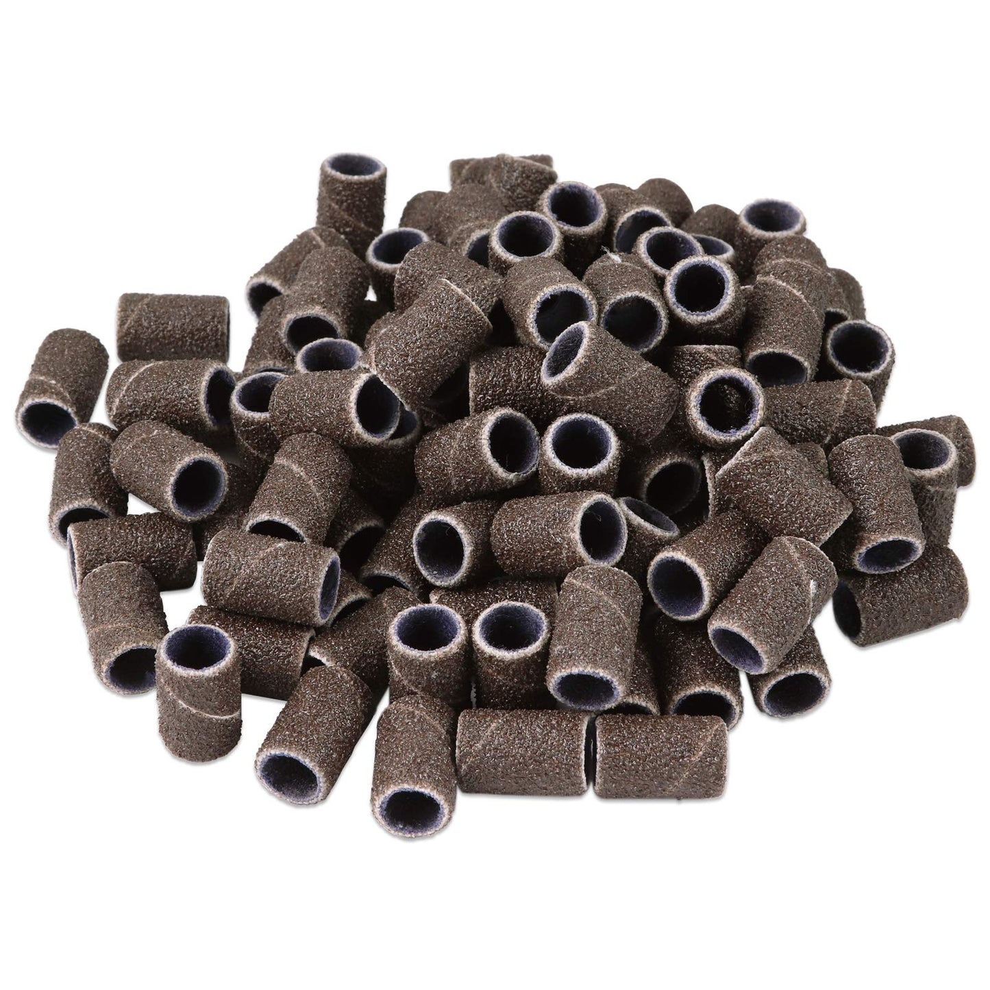 100 Pcs Large Brown Nail Drill Bits Sanding Bands for Nail Drill 80 Coarse Grit – Nail File for Acrylic Nail Gel Manicures Pedicure
