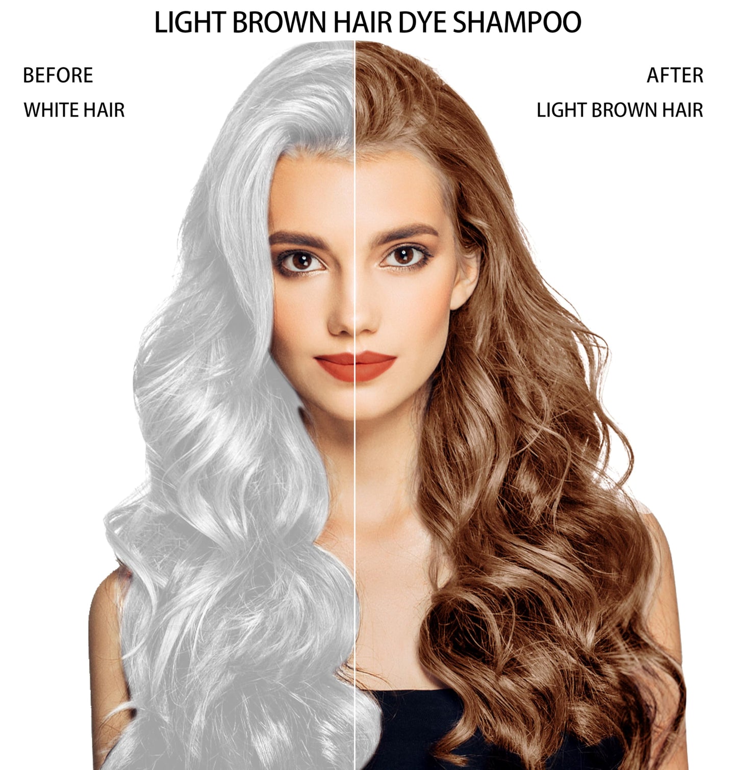 DYEING 221 BC FARNDU Light Brown Hair Dye Shampoo for Gray Hair Coverage - 3 In 1 Natural Hair Color Shampoo for Women & Men, Champu Para Canas Mujer