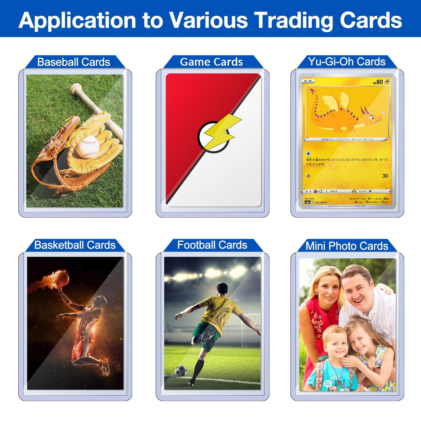 100 Toploaders and 100 Clear Sleeves, Sooez 35 PT Toploaders Card Protectors, 3" x 4" Hard Plastic Card Sleeves Baseball Card Protector, Topload Card Holder Case for Collectible Trading Cards
