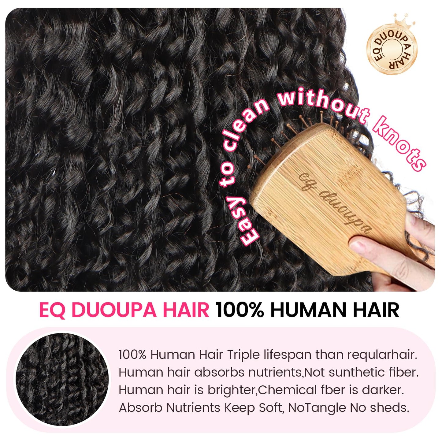 EQ DUOUPA 28 Inch Deep Wave Lace Front Wigs Human Hair Pre Plucked 13x6 HD Transparent Lace Frontal Wigs Human Hair 180 Density Curly Wigs for Women